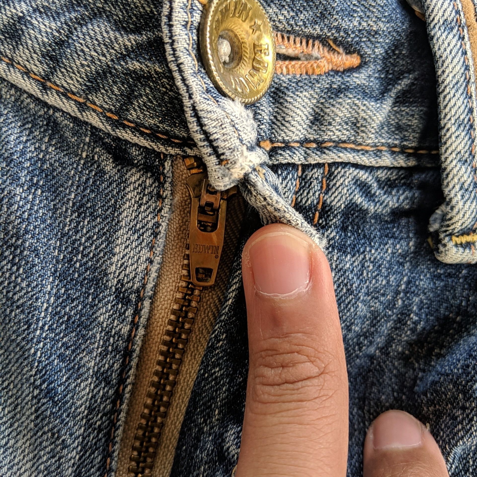 Edwin × Jean × Vintage Vintage Edwin Distressed Faded Denim Jeans Pants Size US 33 - 10 Thumbnail