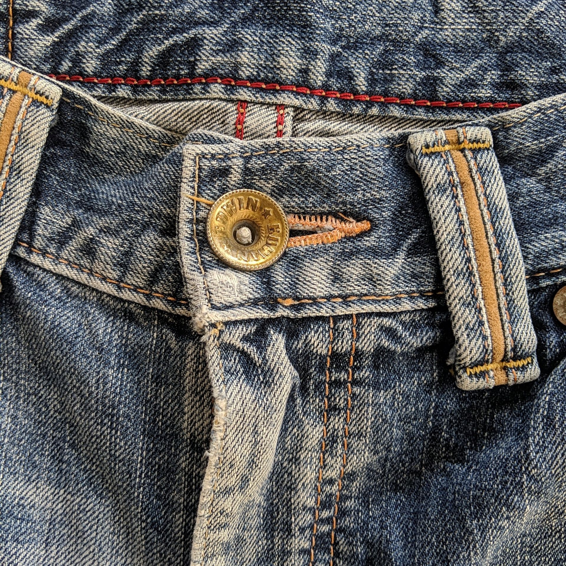 Edwin × Jean × Vintage Vintage Edwin Distressed Faded Denim Jeans Pants Size US 33 - 9 Thumbnail