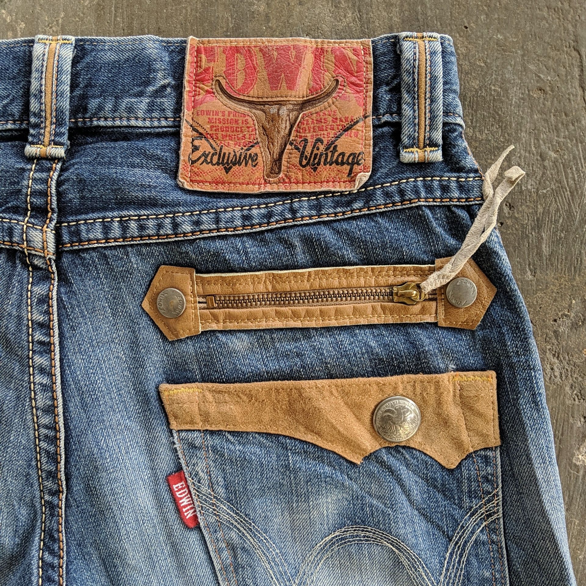 Edwin × Jean × Vintage Vintage Edwin Distressed Faded Denim Jeans Pants Size US 33 - 15 Thumbnail