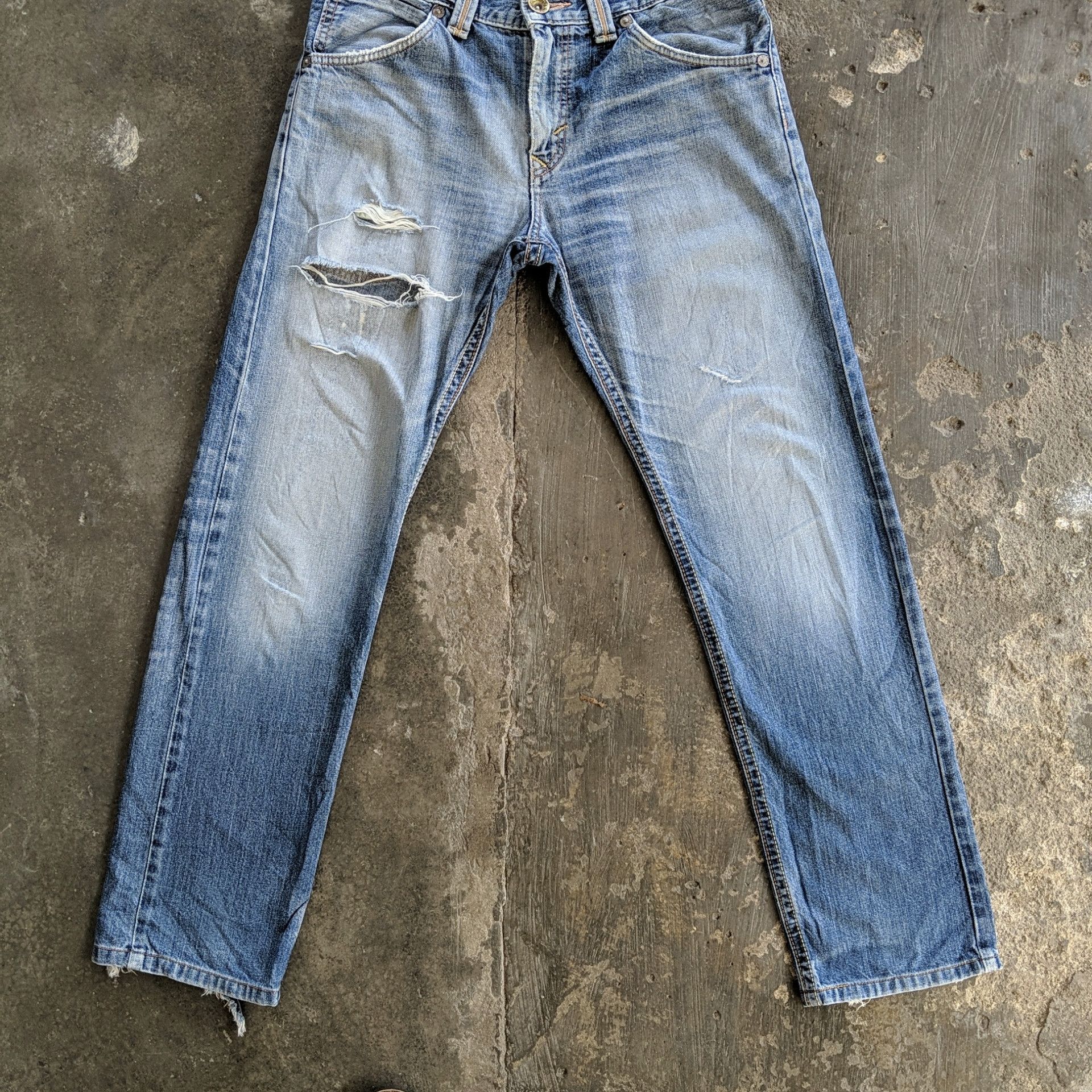 Edwin × Jean × Vintage Vintage Edwin Distressed Faded Denim Jeans Pants Size US 33 - 8 Thumbnail