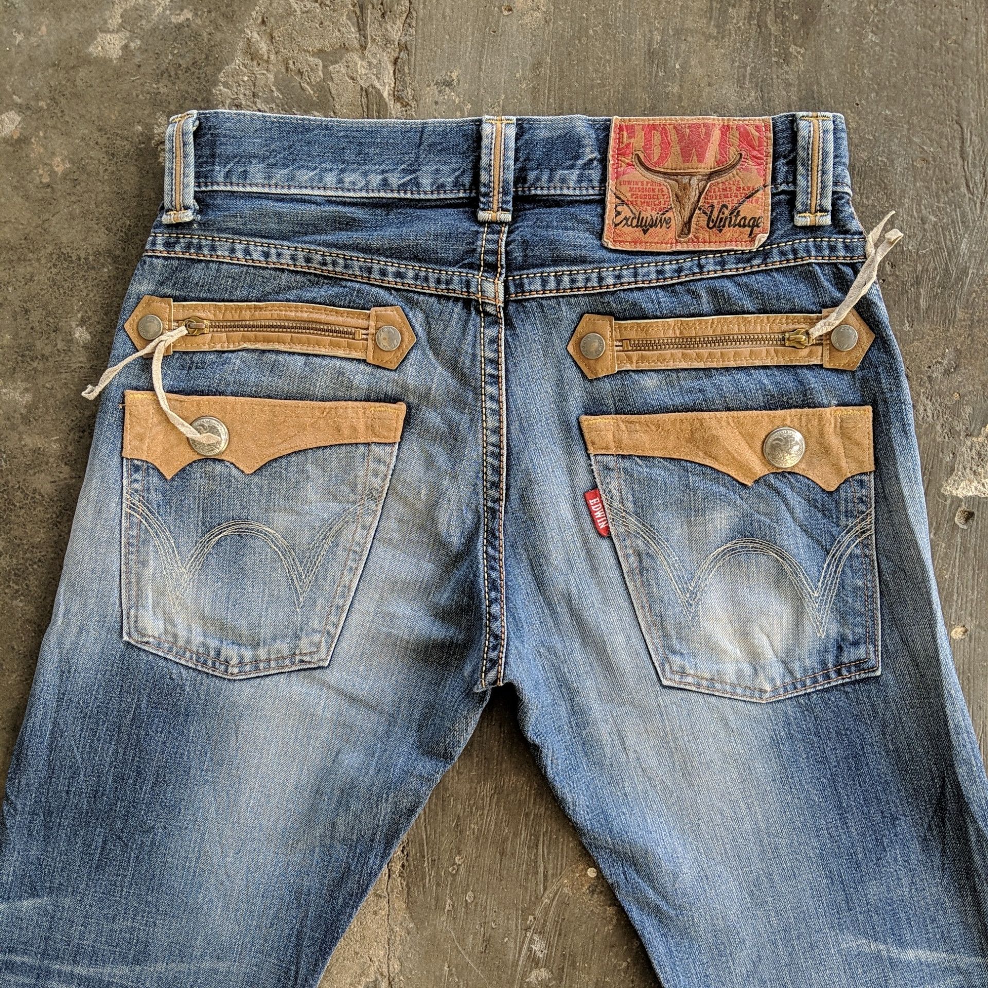 Edwin × Jean × Vintage Vintage Edwin Distressed Faded Denim Jeans Pants Size US 33 - 13 Thumbnail