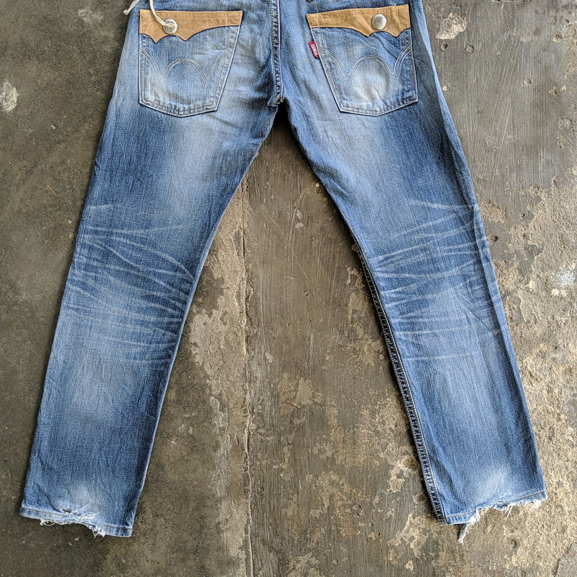 Edwin × Jean × Vintage Vintage Edwin Distressed Faded Denim Jeans Pants Size US 33 - 6 Thumbnail