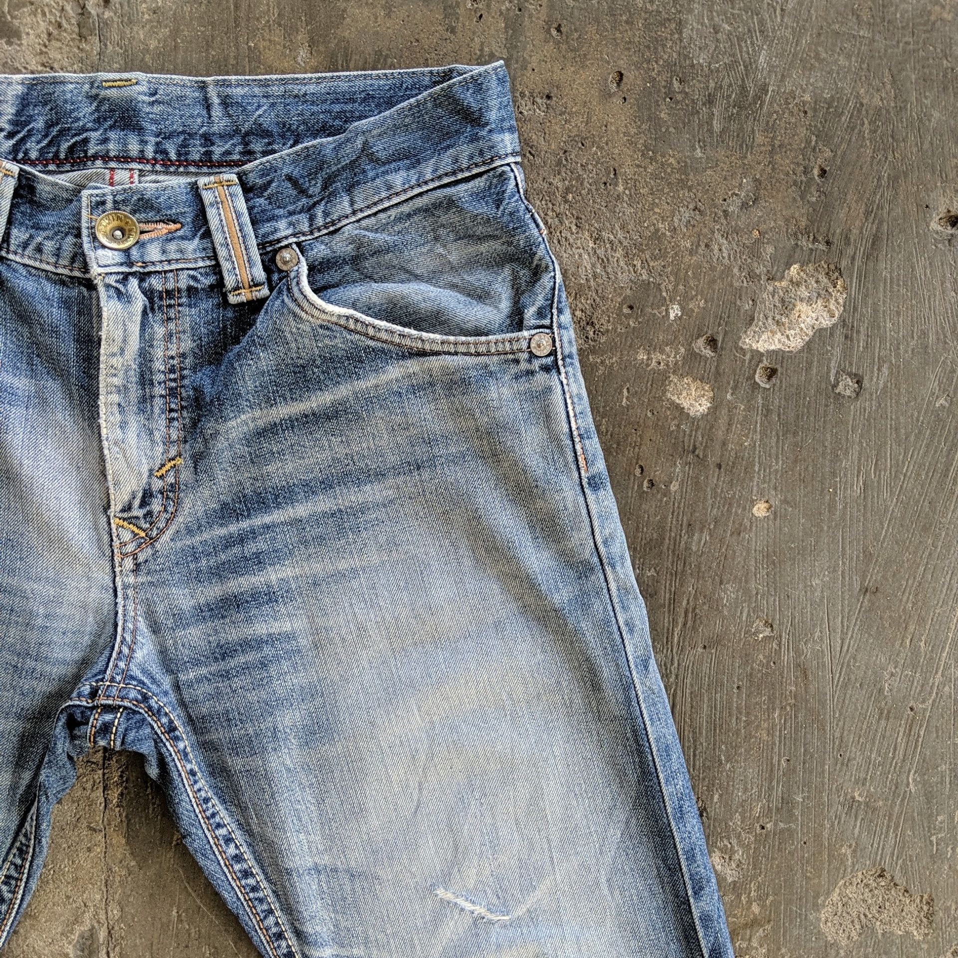 Edwin × Jean × Vintage Vintage Edwin Distressed Faded Denim Jeans Pants Size US 33 - 4 Thumbnail