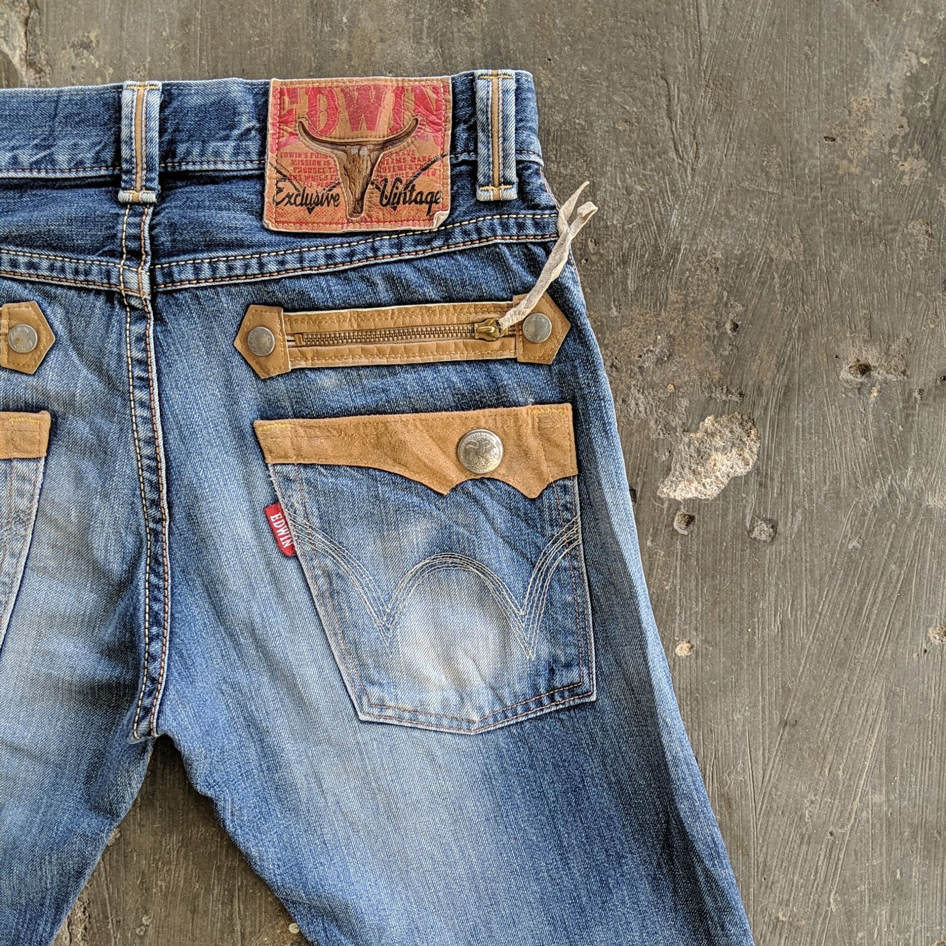 Edwin × Jean × Vintage Vintage Edwin Distressed Faded Denim Jeans Pants Size US 33 - 14 Thumbnail