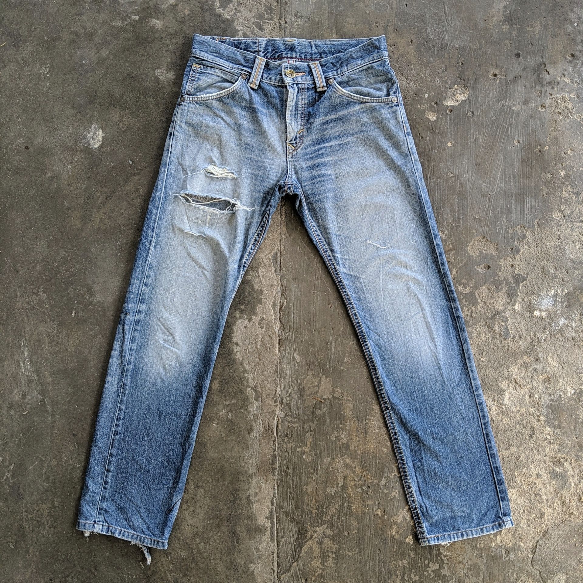 Edwin × Jean × Vintage Vintage Edwin Distressed Faded Denim Jeans Pants Size US 33 - 7 Thumbnail