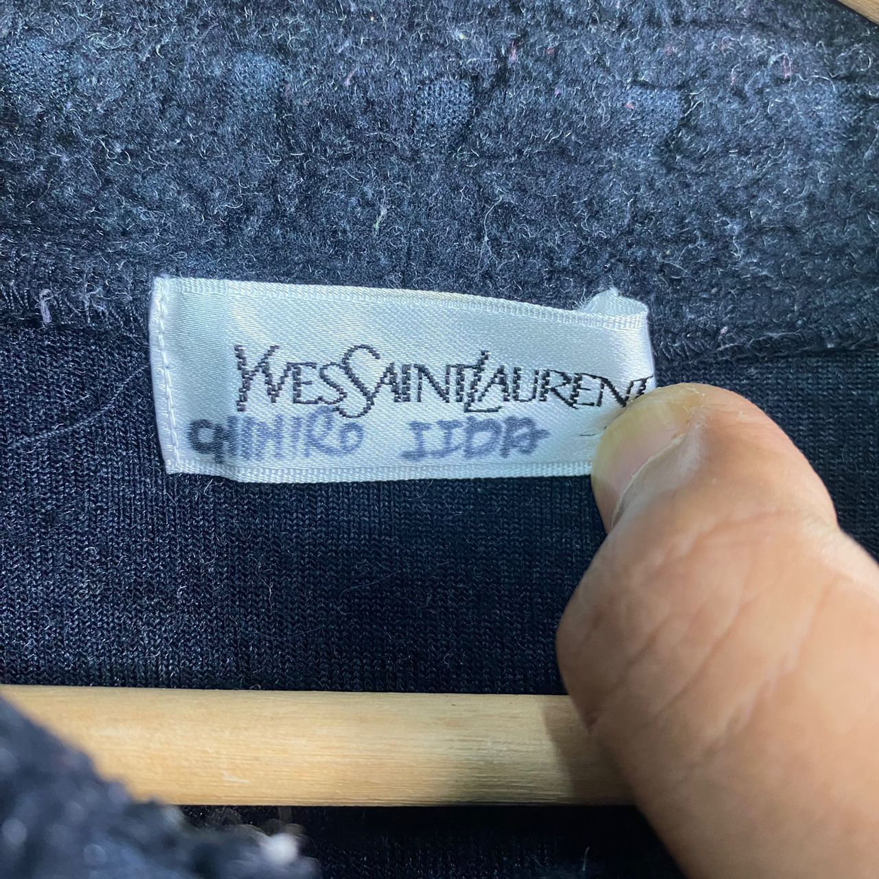 Vintage × Yves Saint Laurent Vintage YSL Yves Saint Laurent Fleece Mesh Crop Top Sweater Size XS / US 0-2 / IT 36-38 - 8 Thumbnail