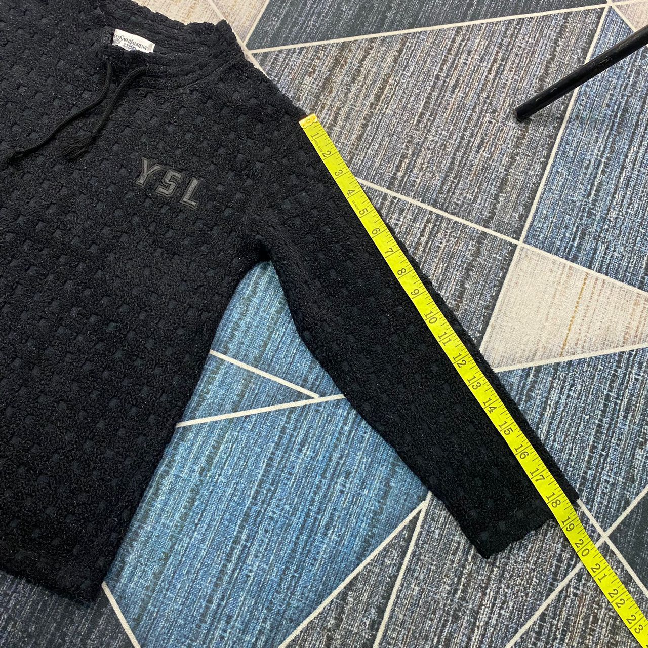 Vintage × Yves Saint Laurent Vintage YSL Yves Saint Laurent Fleece Mesh Crop Top Sweater Size XS / US 0-2 / IT 36-38 - 12 Thumbnail