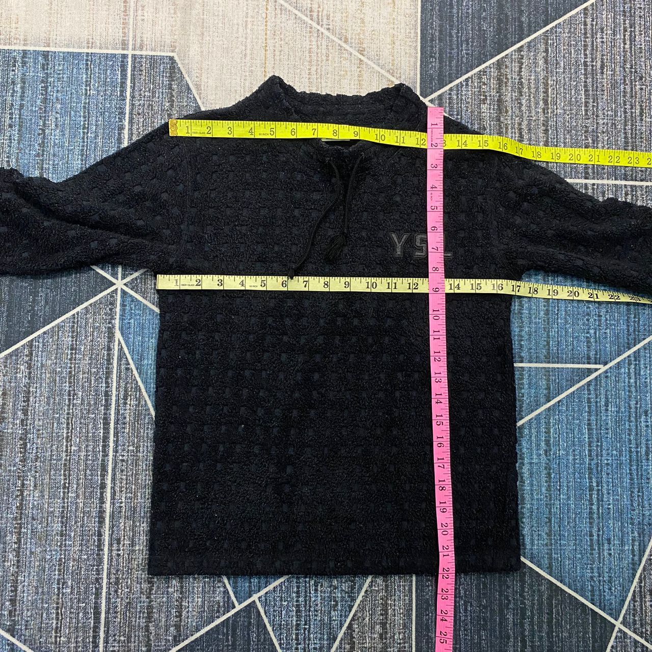 Vintage × Yves Saint Laurent Vintage YSL Yves Saint Laurent Fleece Mesh Crop Top Sweater Size XS / US 0-2 / IT 36-38 - 11 Thumbnail