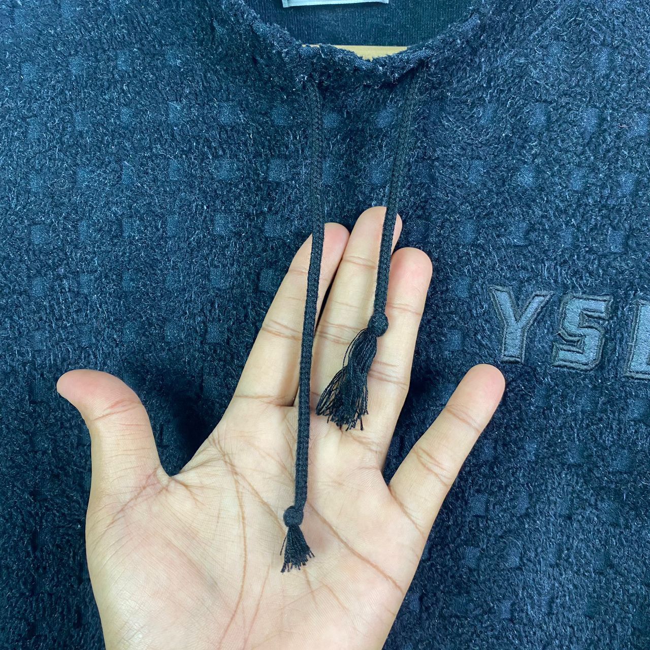 Vintage × Yves Saint Laurent Vintage YSL Yves Saint Laurent Fleece Mesh Crop Top Sweater Size XS / US 0-2 / IT 36-38 - 4 Thumbnail