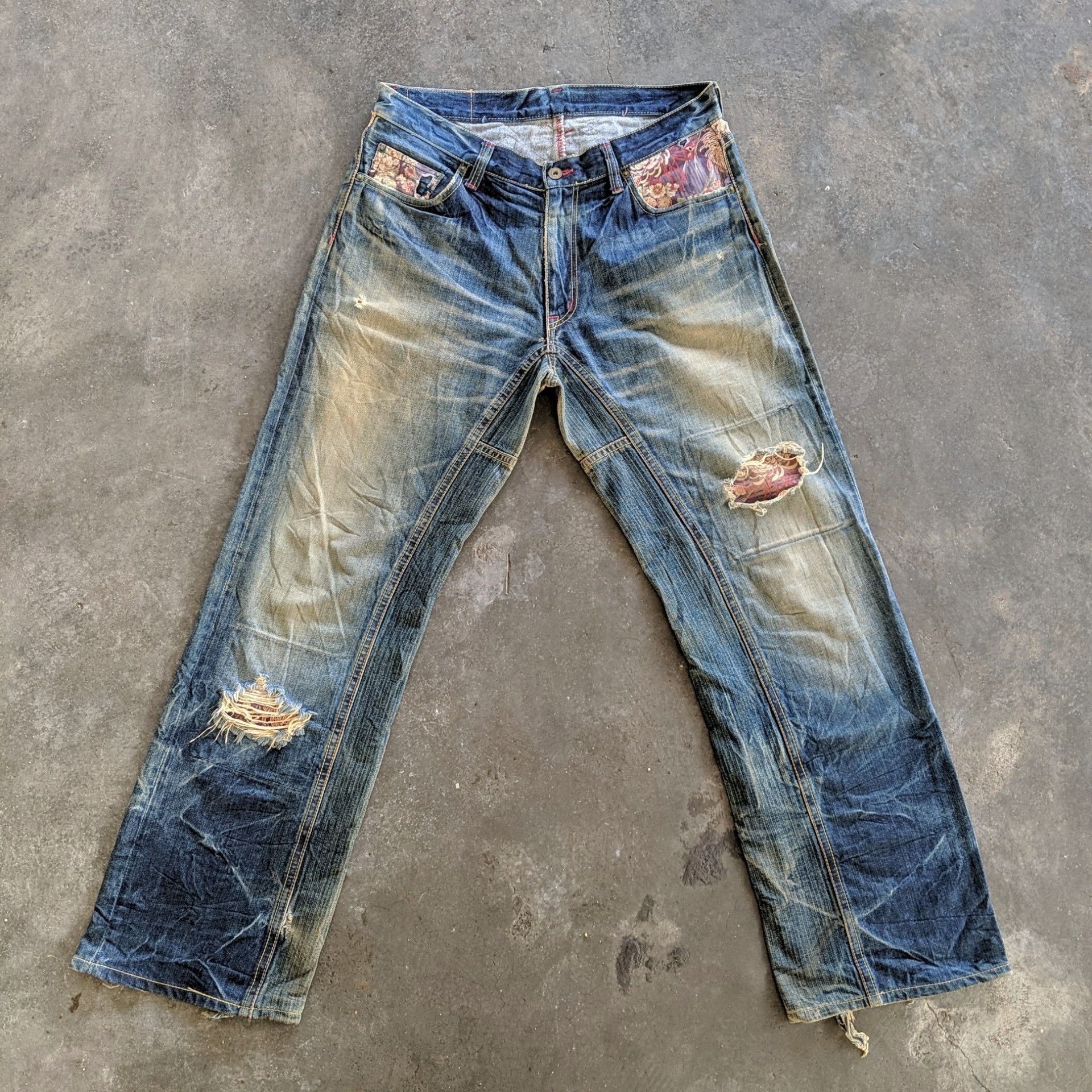 Japanese Brand W34💥 Vtg Japanese Rusty Wash Faded Jeans Pants Distressed Size US 34 / EU 50 - 1 Thumbnail