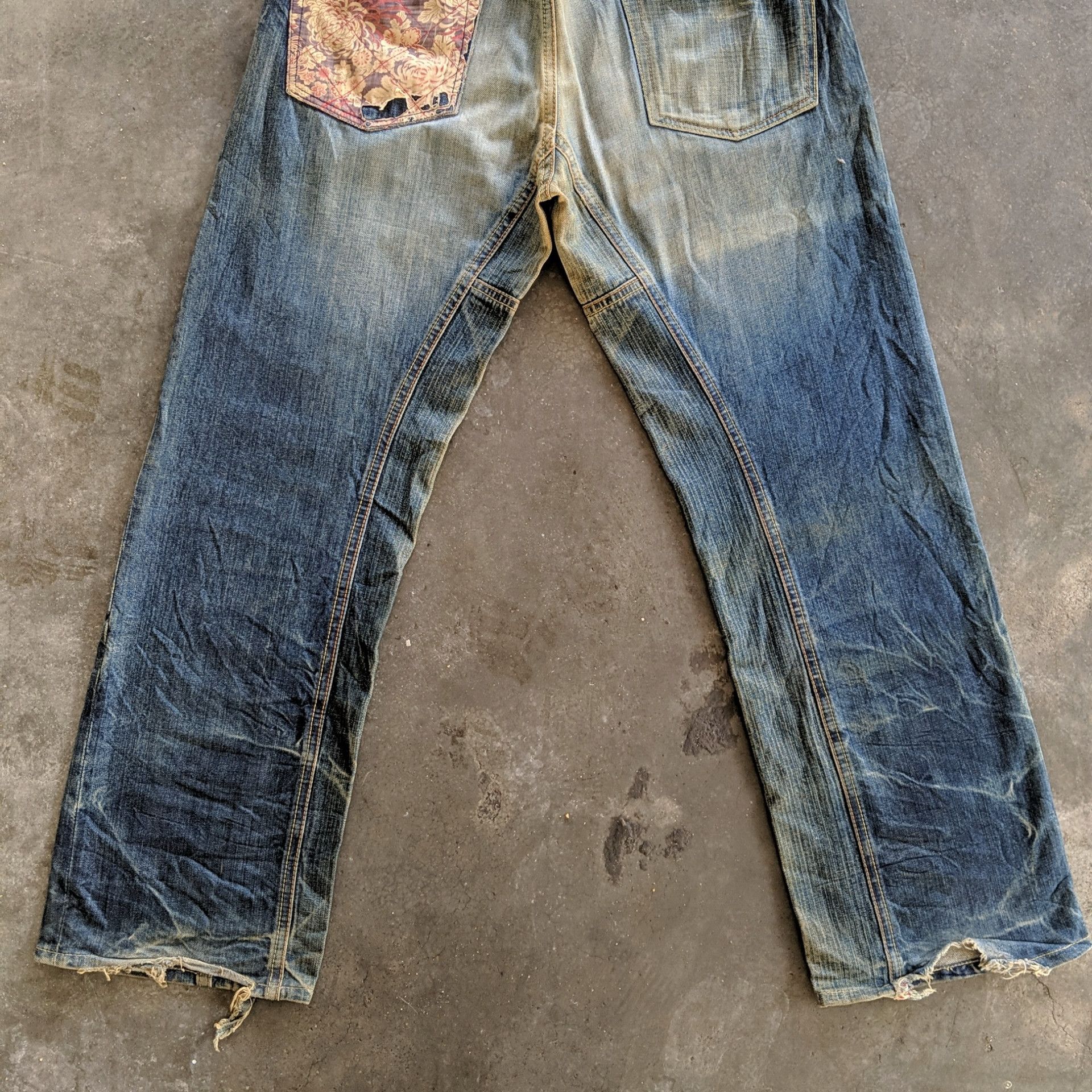 Japanese Brand W34💥 Vtg Japanese Rusty Wash Faded Jeans Pants Distressed Size US 34 / EU 50 - 14 Thumbnail