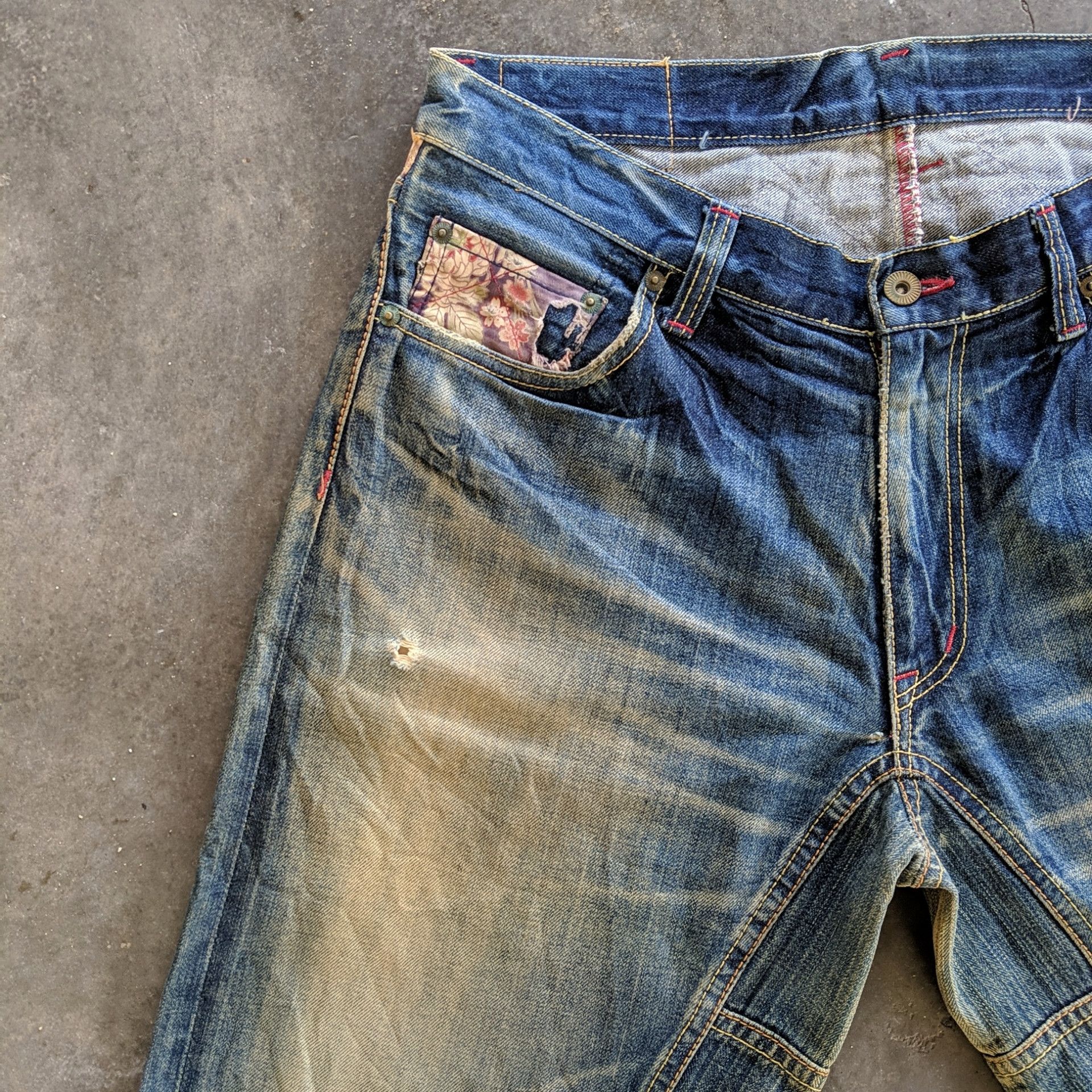 Japanese Brand W34💥 Vtg Japanese Rusty Wash Faded Jeans Pants Distressed Size US 34 / EU 50 - 10 Thumbnail