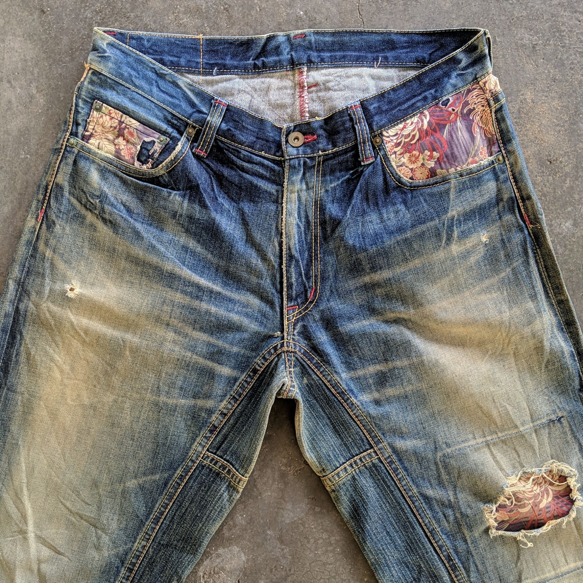 Japanese Brand W34💥 Vtg Japanese Rusty Wash Faded Jeans Pants Distressed Size US 34 / EU 50 - 2 Thumbnail
