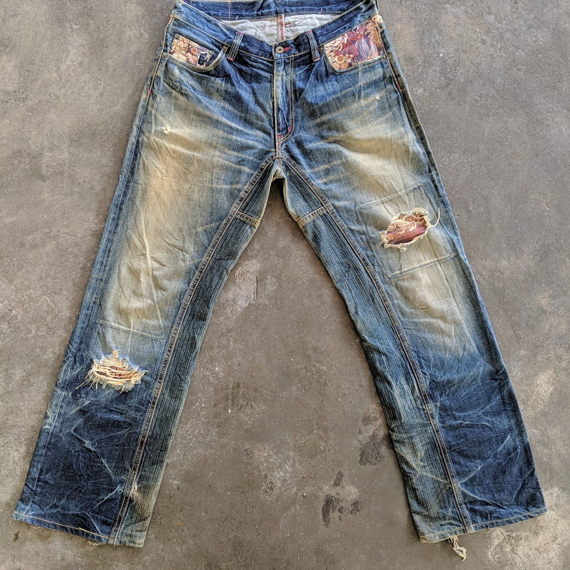 Japanese Brand W34💥 Vtg Japanese Rusty Wash Faded Jeans Pants Distressed Size US 34 / EU 50 - 11 Thumbnail