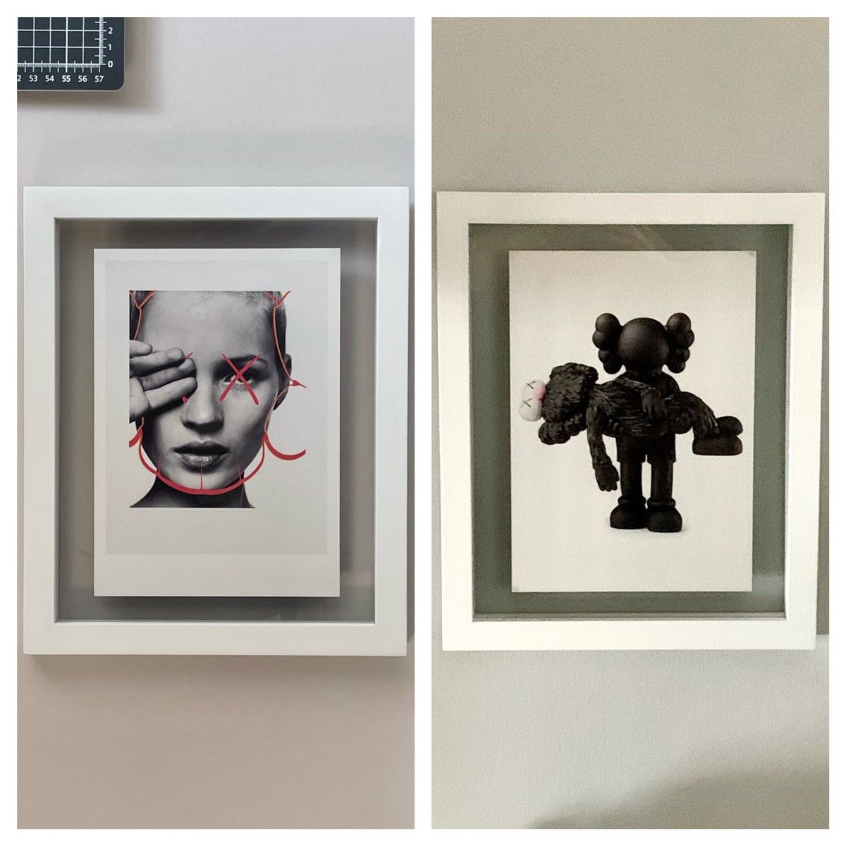 image of Set Of 2 - Kaws X Kate Moss + Gone Posters in White, Men's