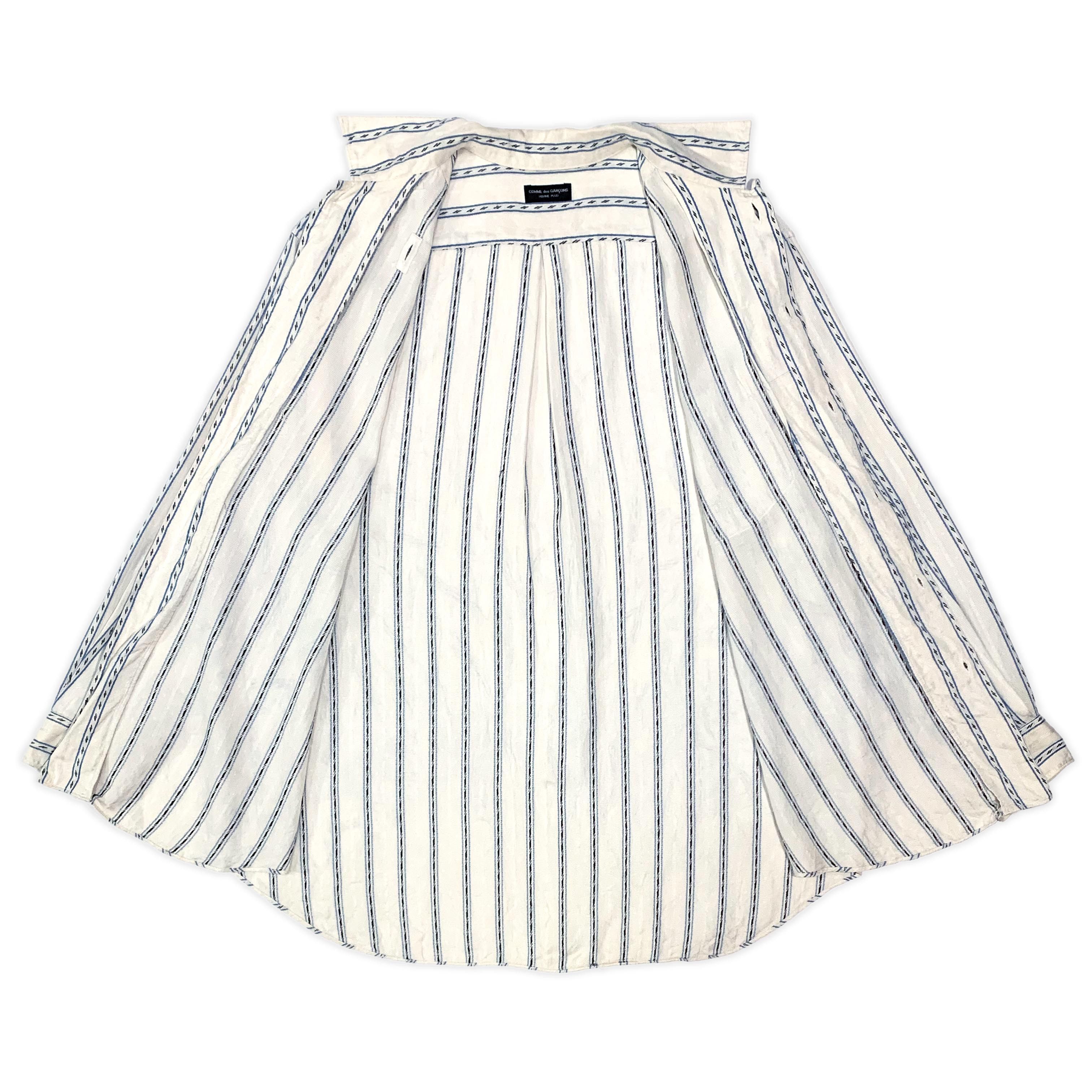 Comme des Garcons × Comme des Garcons Homme Plus SS88 Striped Silk Shirt Size US M / EU 48-50 / 2 - 2 Thumbnail