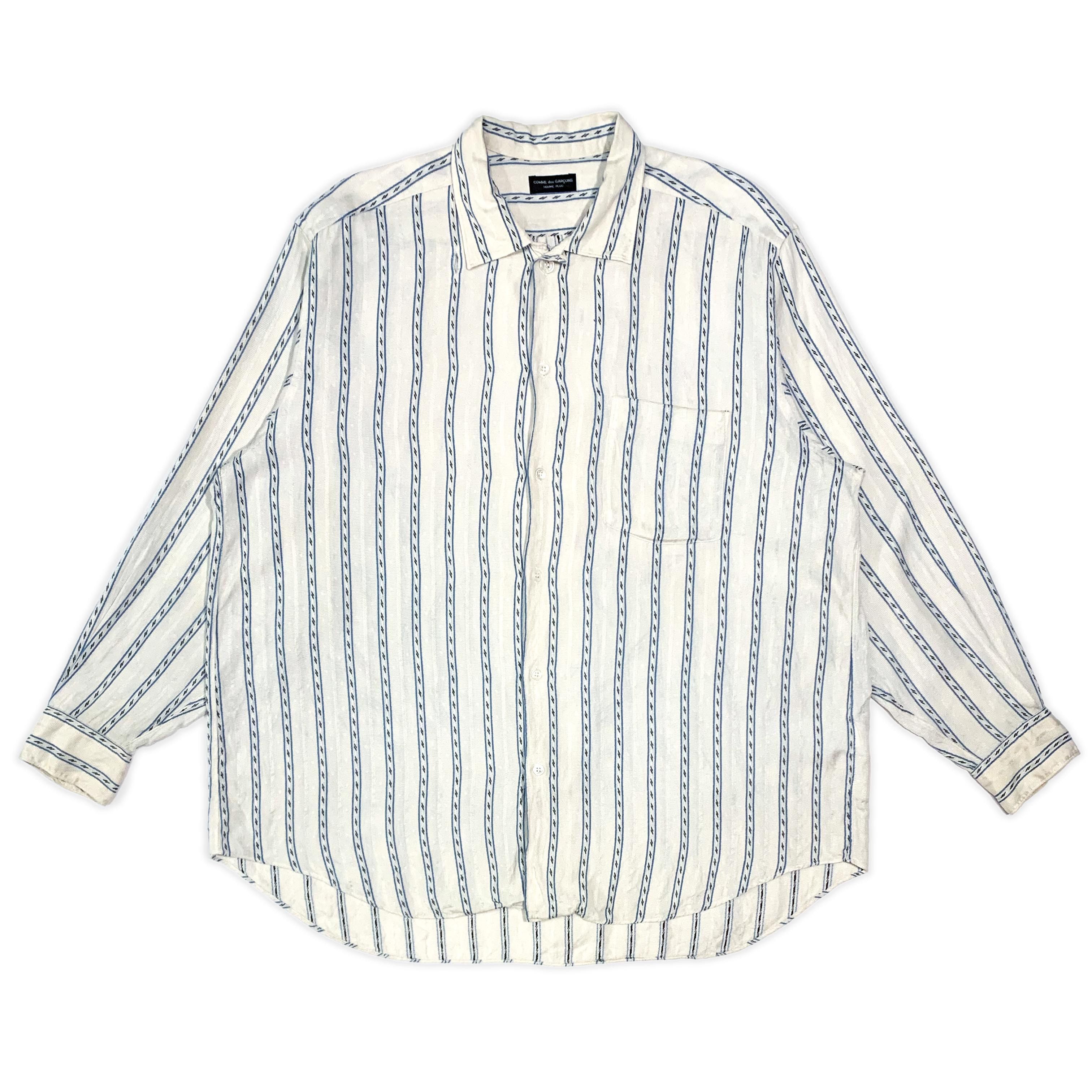 Comme des Garcons × Comme des Garcons Homme Plus SS88 Striped Silk Shirt Size US M / EU 48-50 / 2 - 1 Thumbnail
