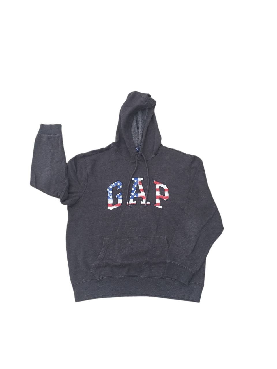 Gap Vintage GAP Distressed American Flag Logo Spellout Hoodie Size US L / EU 52-54 / 3 - 1 Thumbnail