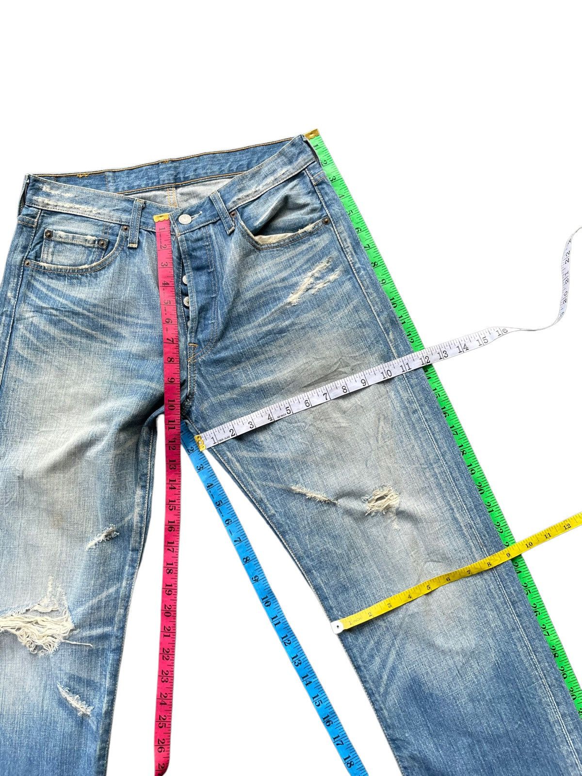 Levi's Levis 501 e Distresed Denim Size US 31 - 23 Thumbnail
