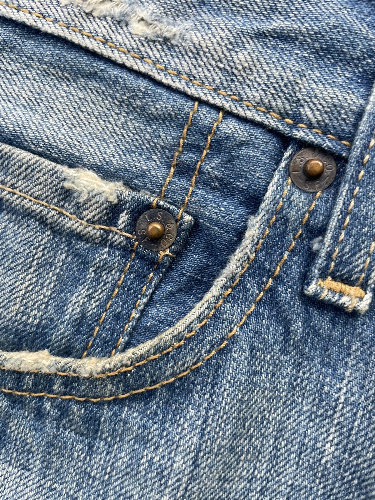 Levi's Levis 501 e Distresed Denim Size US 31 - 19 Thumbnail