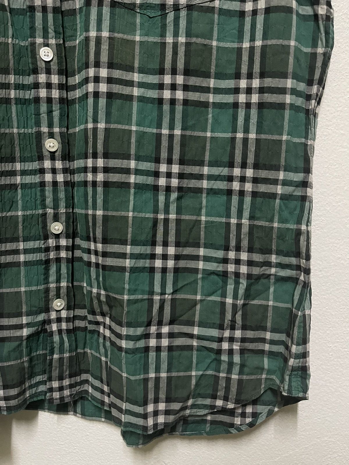 Burberry × Vintage Burberry Nova Check Single Pocket Button Up Short Sleeve Size US M / EU 48-50 / 2 - 5 Thumbnail