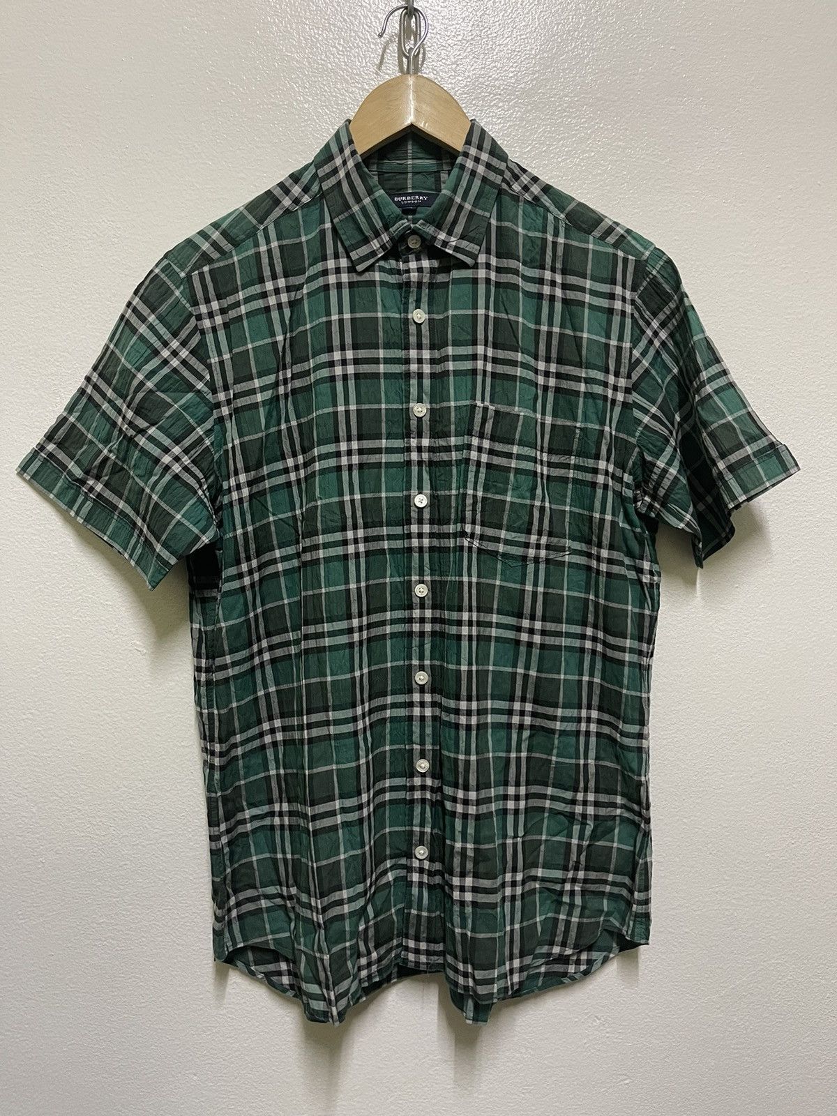 Burberry × Vintage Burberry Nova Check Single Pocket Button Up Short Sleeve Size US M / EU 48-50 / 2 - 17 Thumbnail