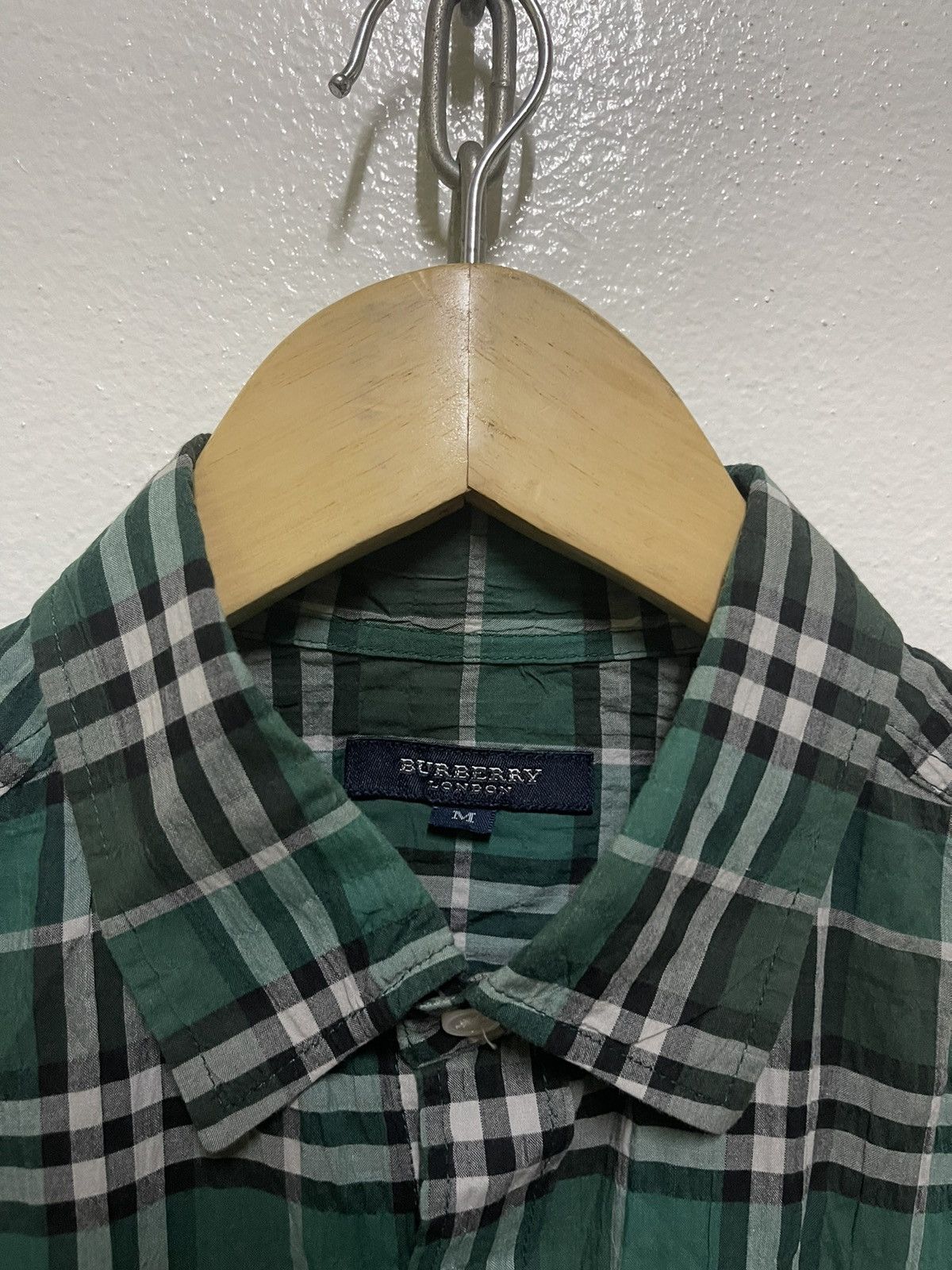 Burberry × Vintage Burberry Nova Check Single Pocket Button Up Short Sleeve Size US M / EU 48-50 / 2 - 7 Thumbnail