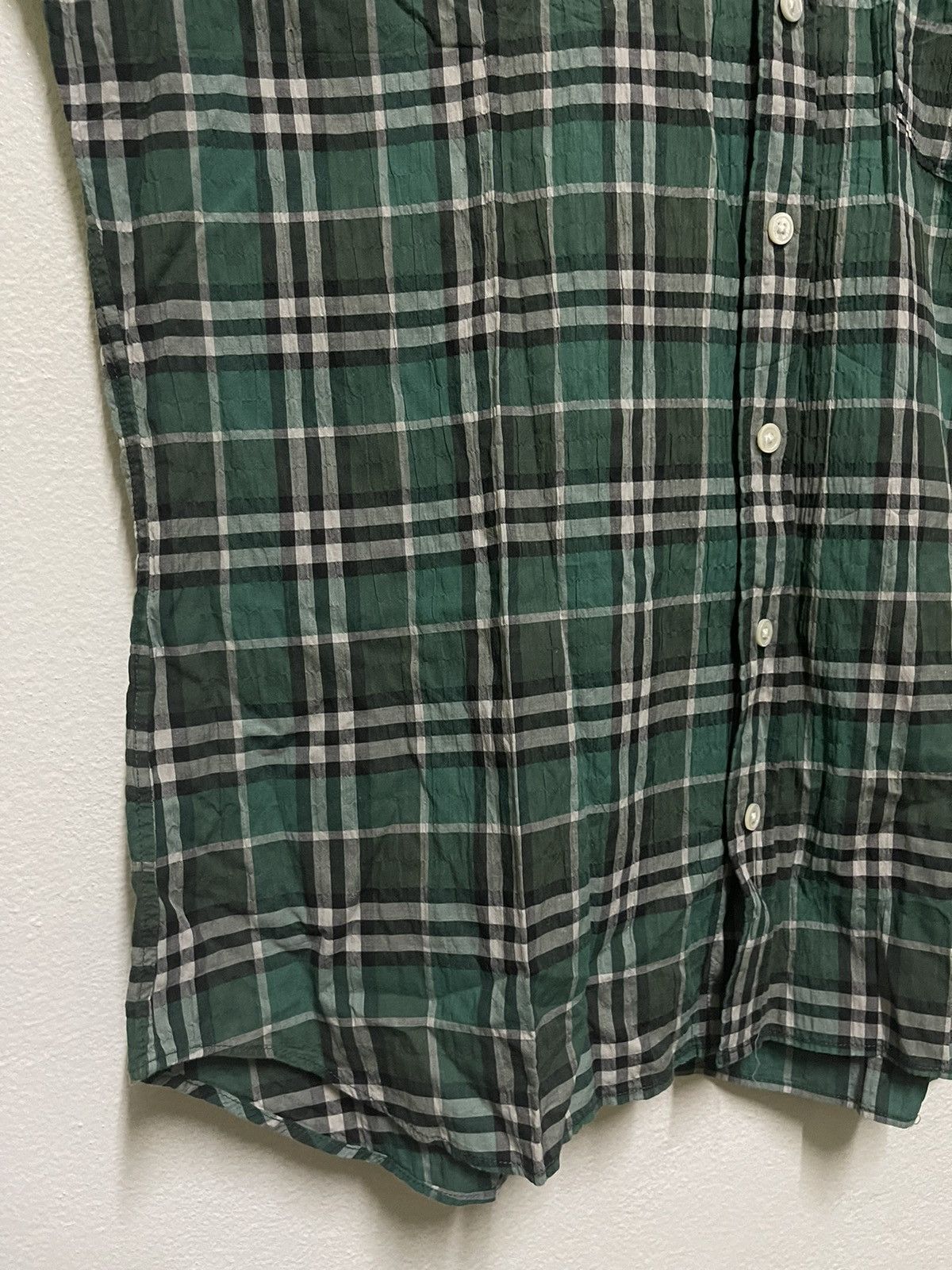 Burberry × Vintage Burberry Nova Check Single Pocket Button Up Short Sleeve Size US M / EU 48-50 / 2 - 3 Thumbnail