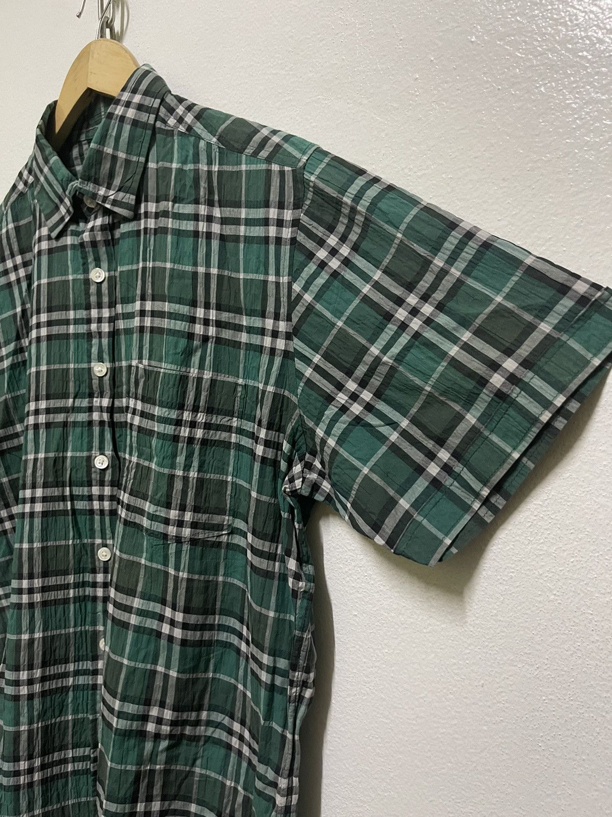 Burberry × Vintage Burberry Nova Check Single Pocket Button Up Short Sleeve Size US M / EU 48-50 / 2 - 4 Thumbnail