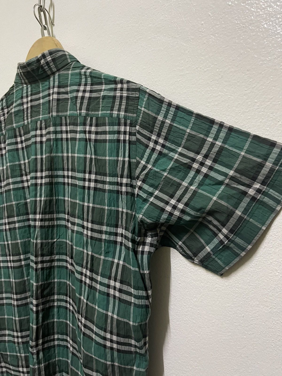 Burberry × Vintage Burberry Nova Check Single Pocket Button Up Short Sleeve Size US M / EU 48-50 / 2 - 12 Thumbnail