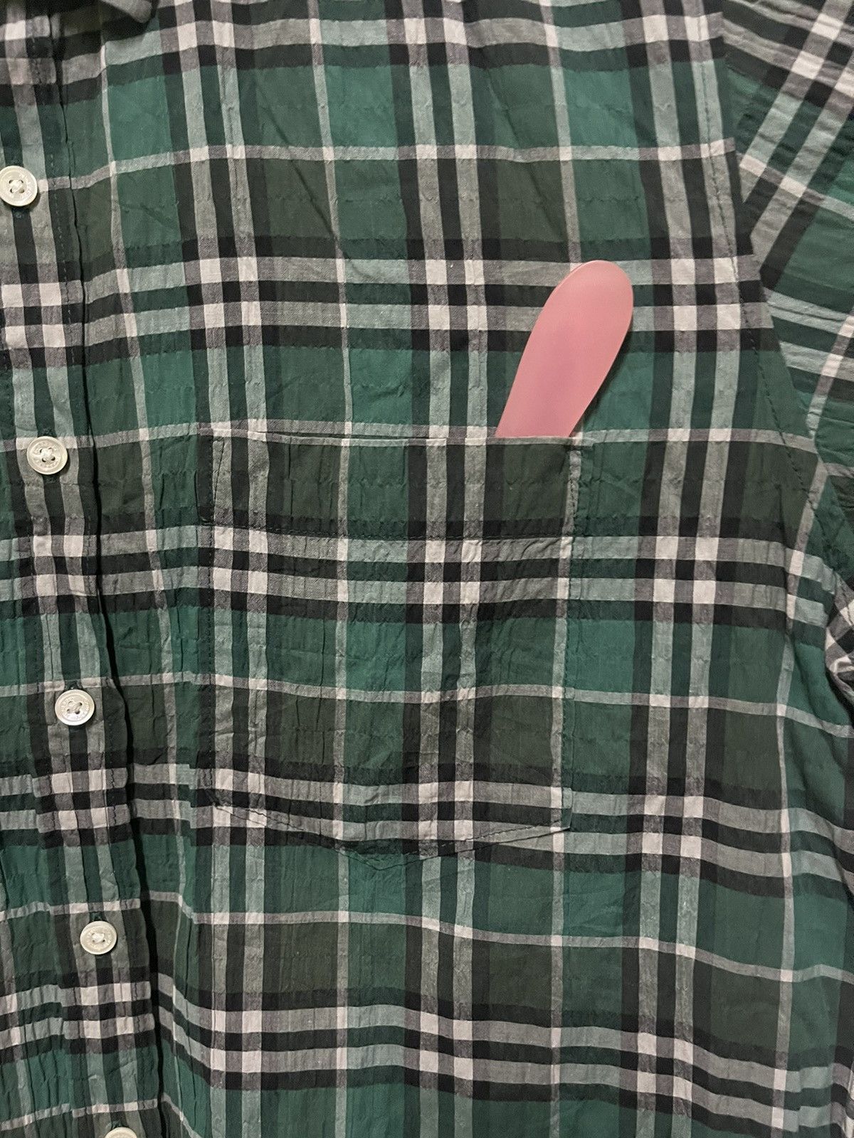 Burberry × Vintage Burberry Nova Check Single Pocket Button Up Short Sleeve Size US M / EU 48-50 / 2 - 6 Thumbnail
