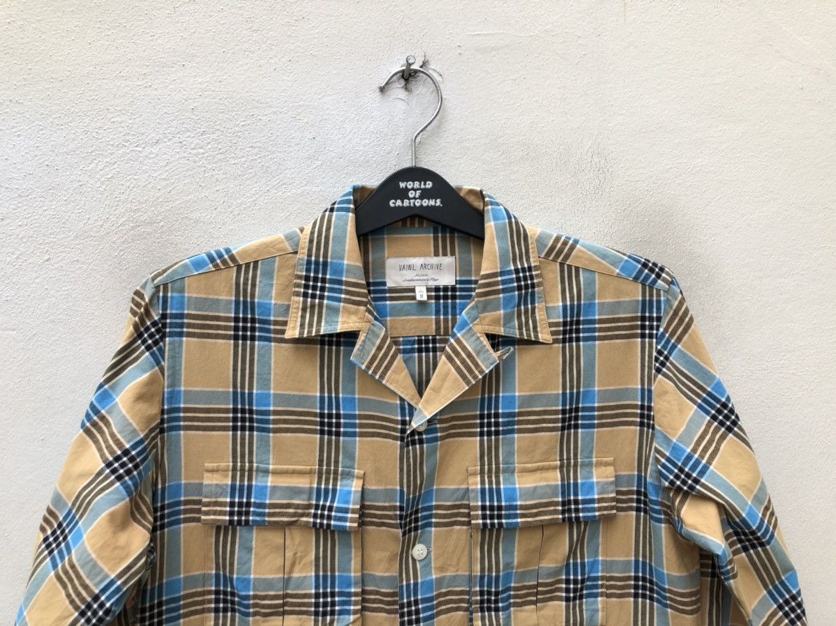 VAINL ARCHIVE VainL Archive Japan Checkered Open Collar Shirt Size US M / EU 48-50 / 2 - 2 Thumbnail