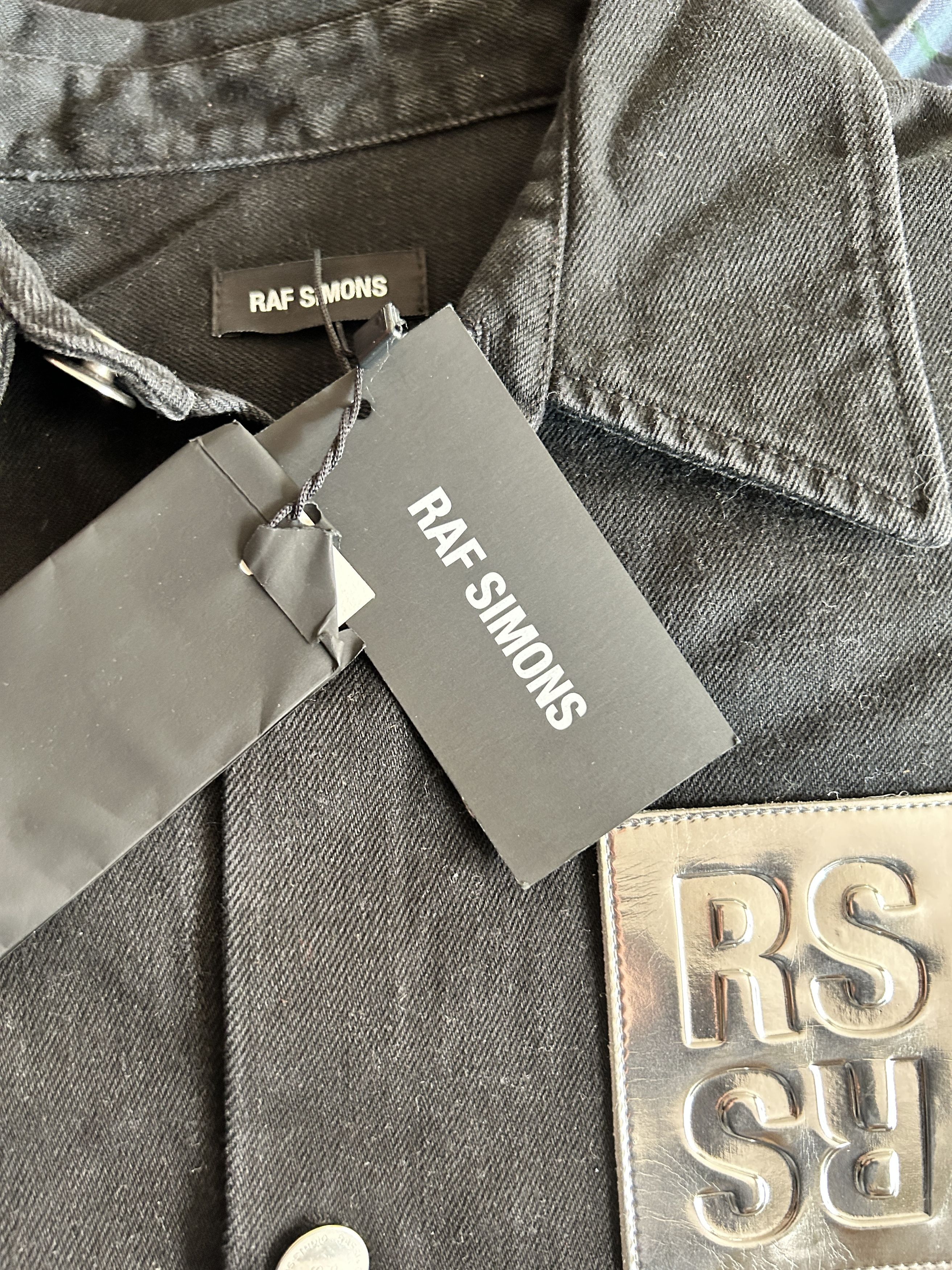 Raf Simons Oversized Denim Button Shirt Patch Punk Robert