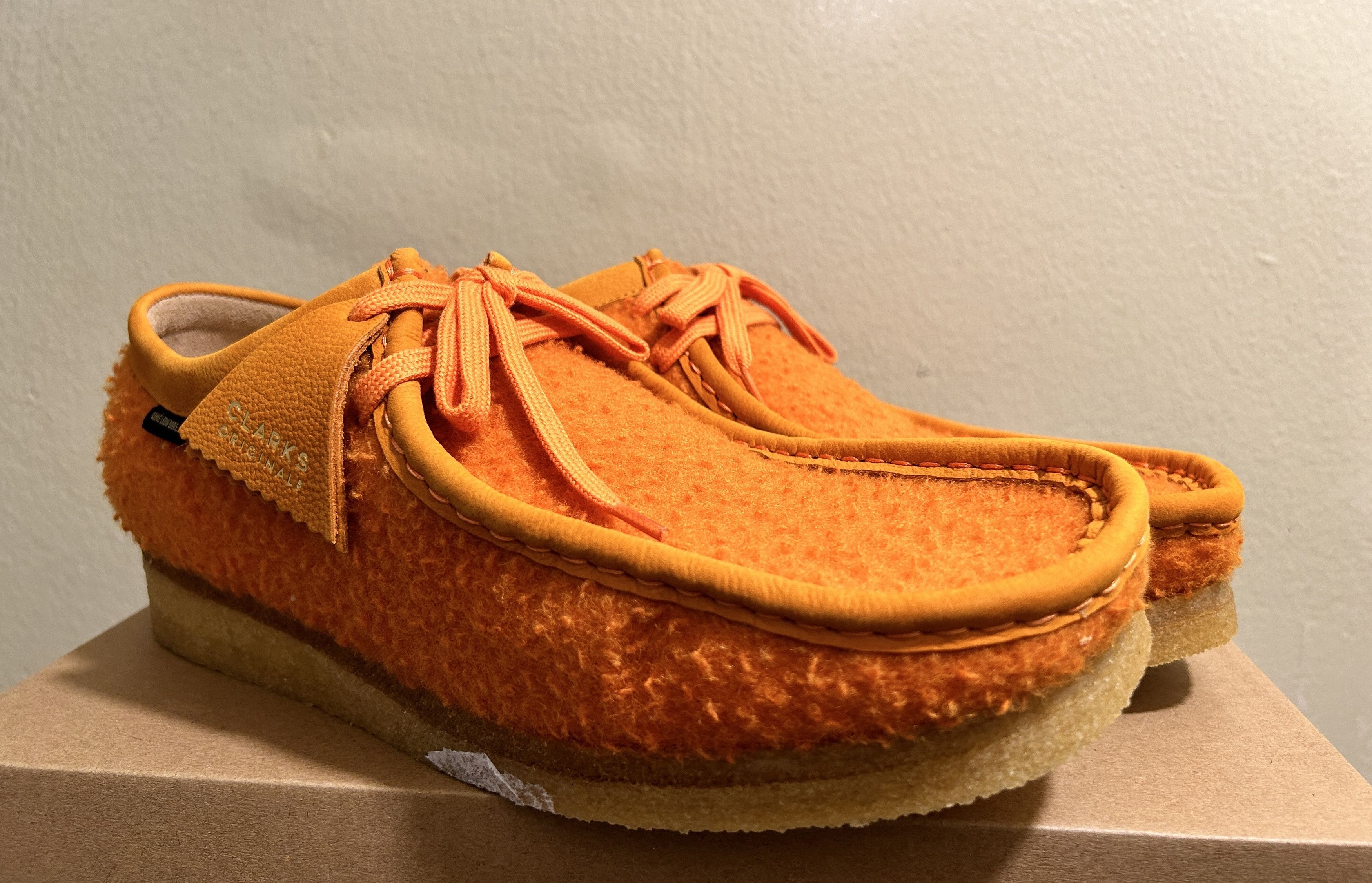 Aime Leon Dore × Clarks WALLABEE ORANGE CASENTINO WOOL Size US 10.5 / EU 43-44 - 5 Thumbnail