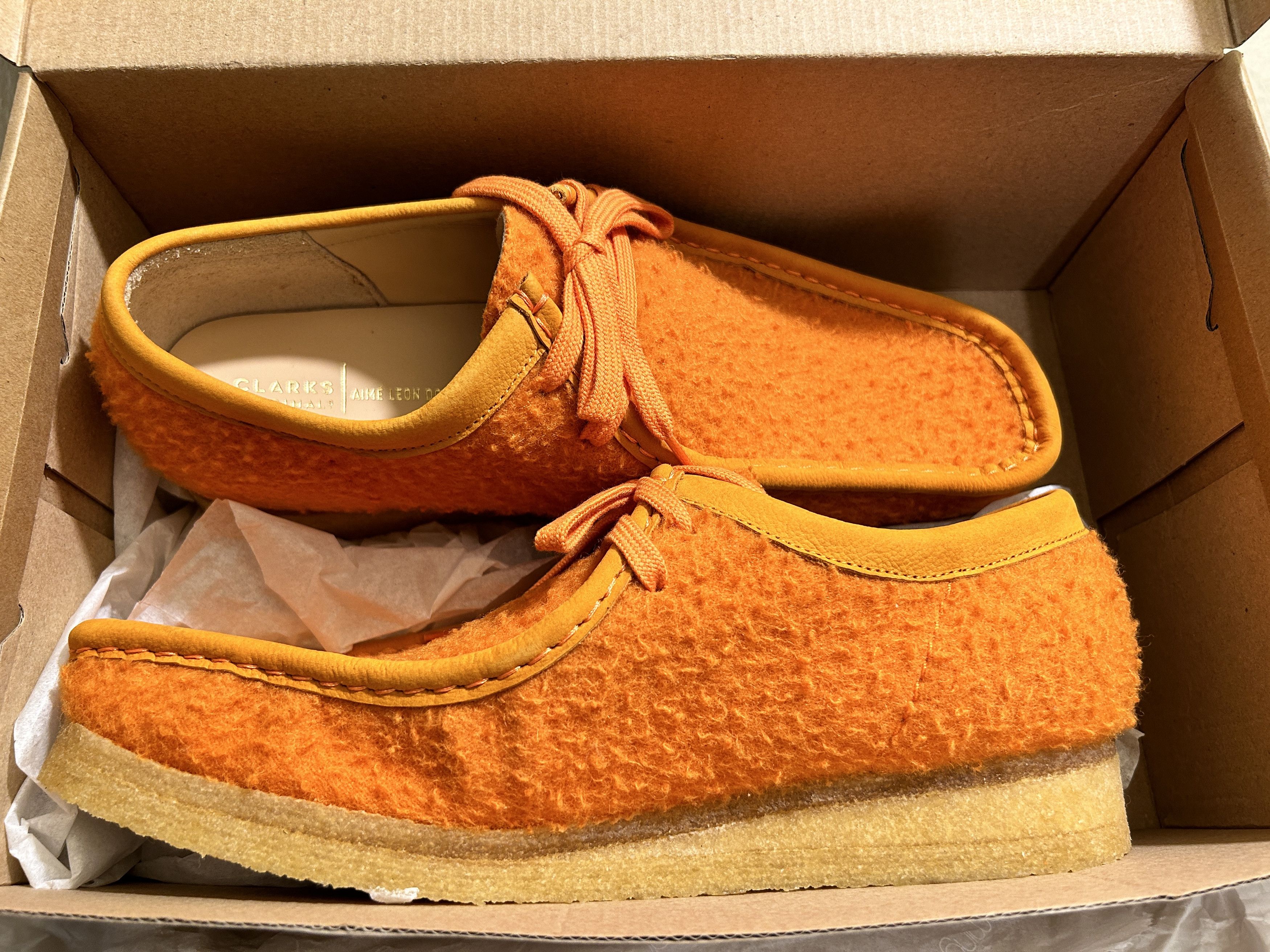 Aime Leon Dore × Clarks WALLABEE ORANGE CASENTINO WOOL Size US 10.5 / EU 43-44 - 6 Thumbnail