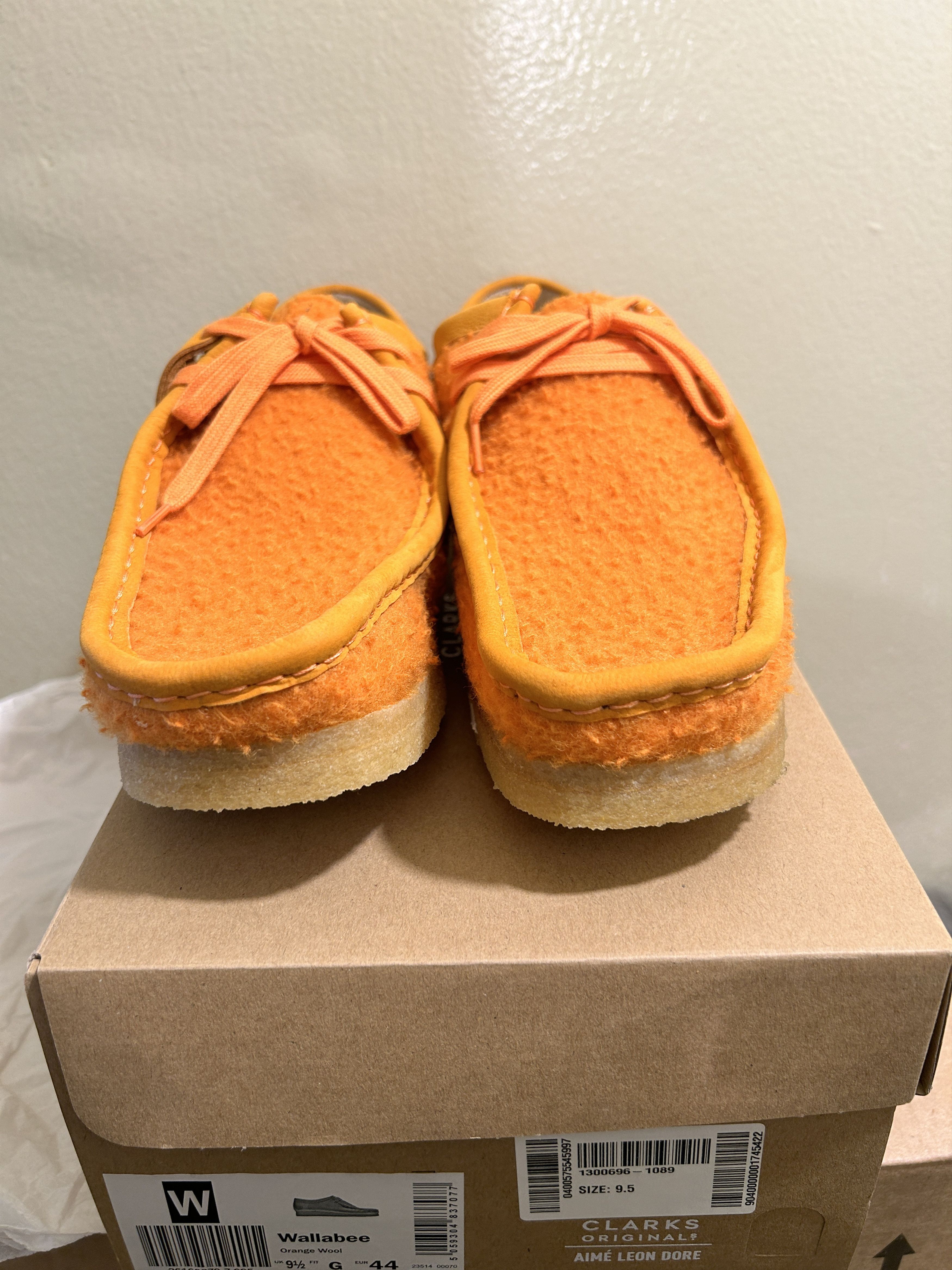 Aime Leon Dore × Clarks WALLABEE ORANGE CASENTINO WOOL Size US 10.5 / EU 43-44 - 3 Thumbnail