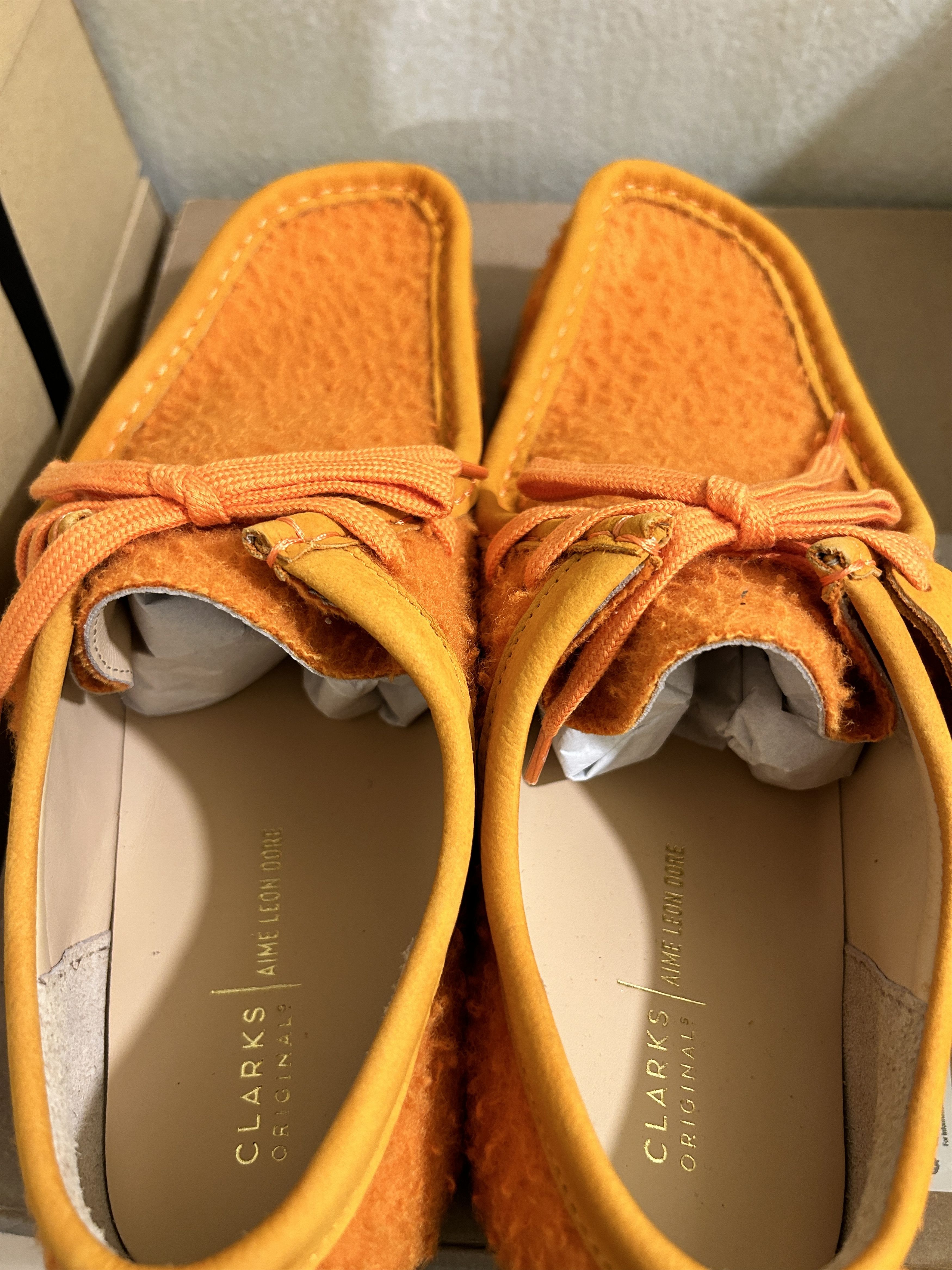 Aime Leon Dore × Clarks WALLABEE ORANGE CASENTINO WOOL Size US 10.5 / EU 43-44 - 8 Thumbnail