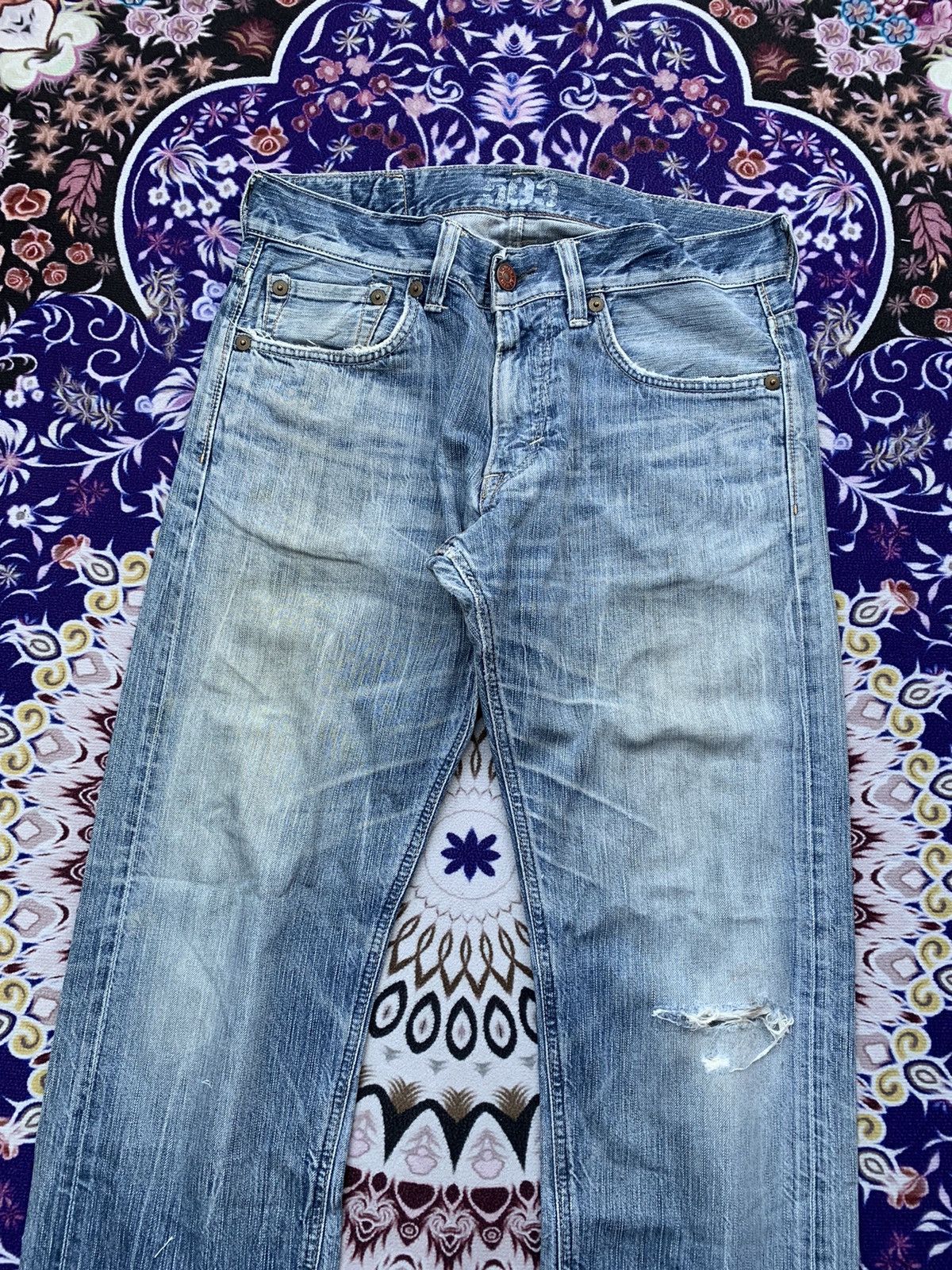 Edwin Vintage Edwin 503 Distressed Denim Size US 35 - 2 Thumbnail