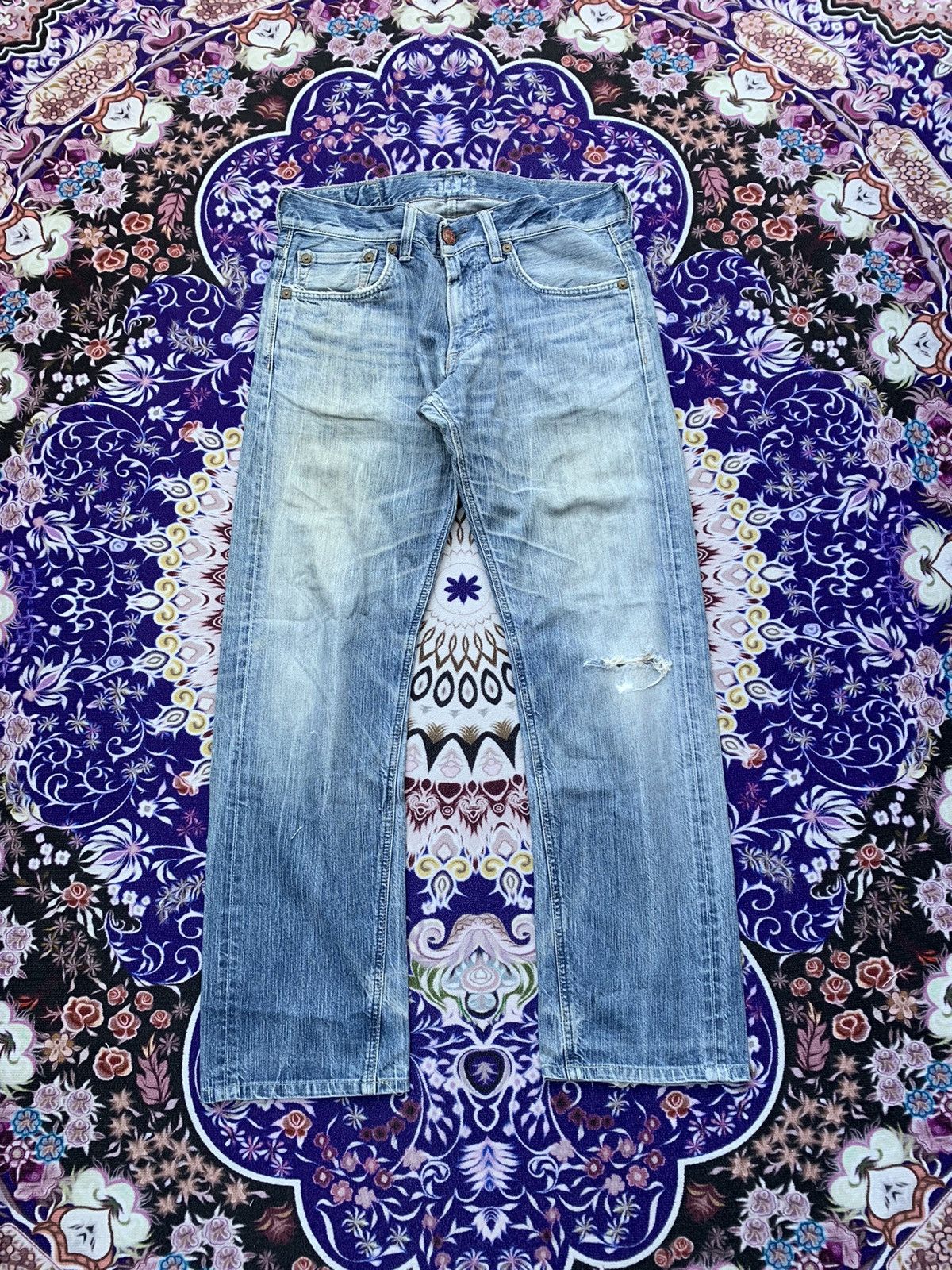Edwin Vintage Edwin 503 Distressed Denim Size US 35 - 1 Thumbnail