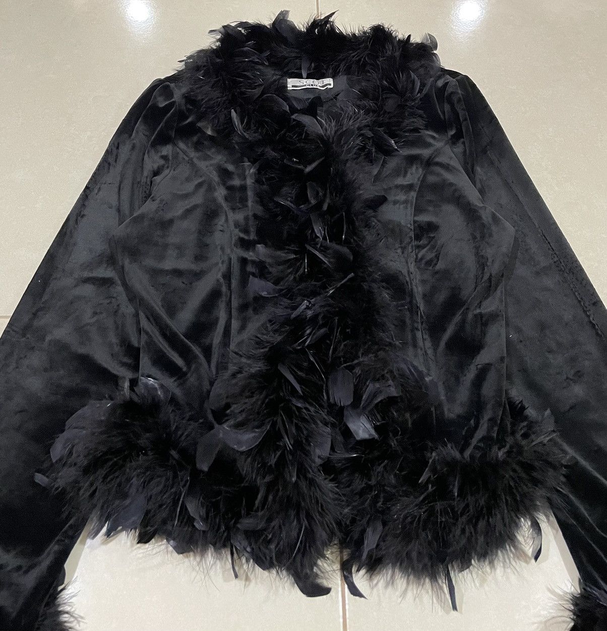 Other LAST PIECE Scot Club Faux Feather Jacket Size M / US 6-8 / IT 42-44 - 4 Thumbnail