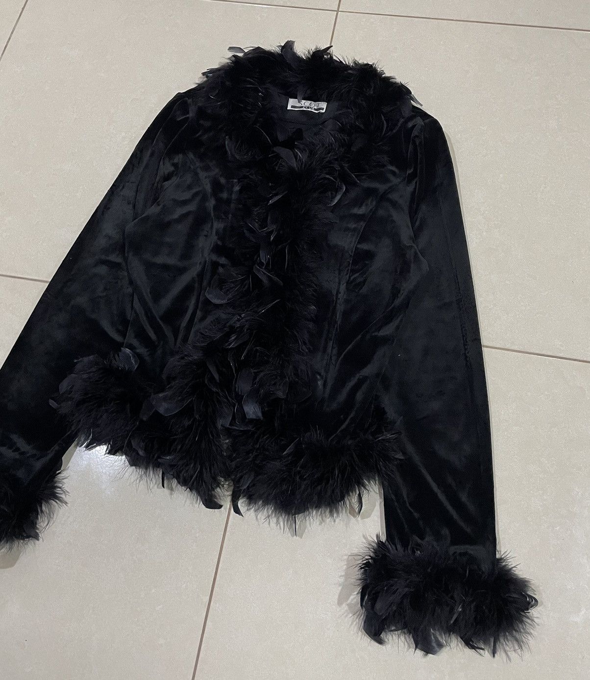 Other LAST PIECE Scot Club Faux Feather Jacket Size M / US 6-8 / IT 42-44 - 2 Thumbnail