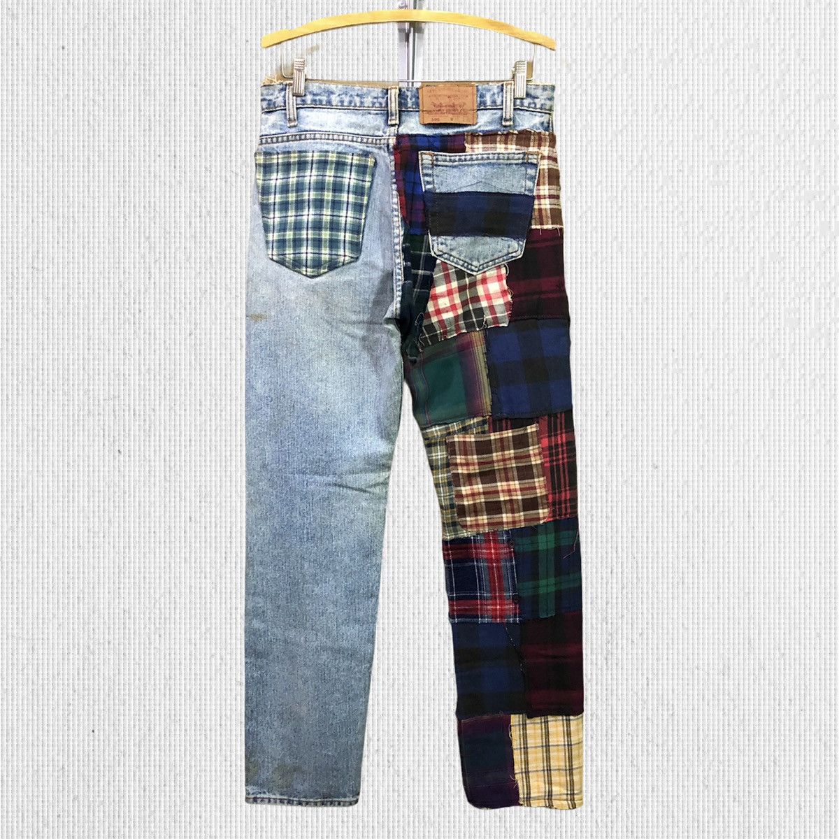 Custom Patchwork Colorful Patchwork Jeans Vintage Levis 505 Custom