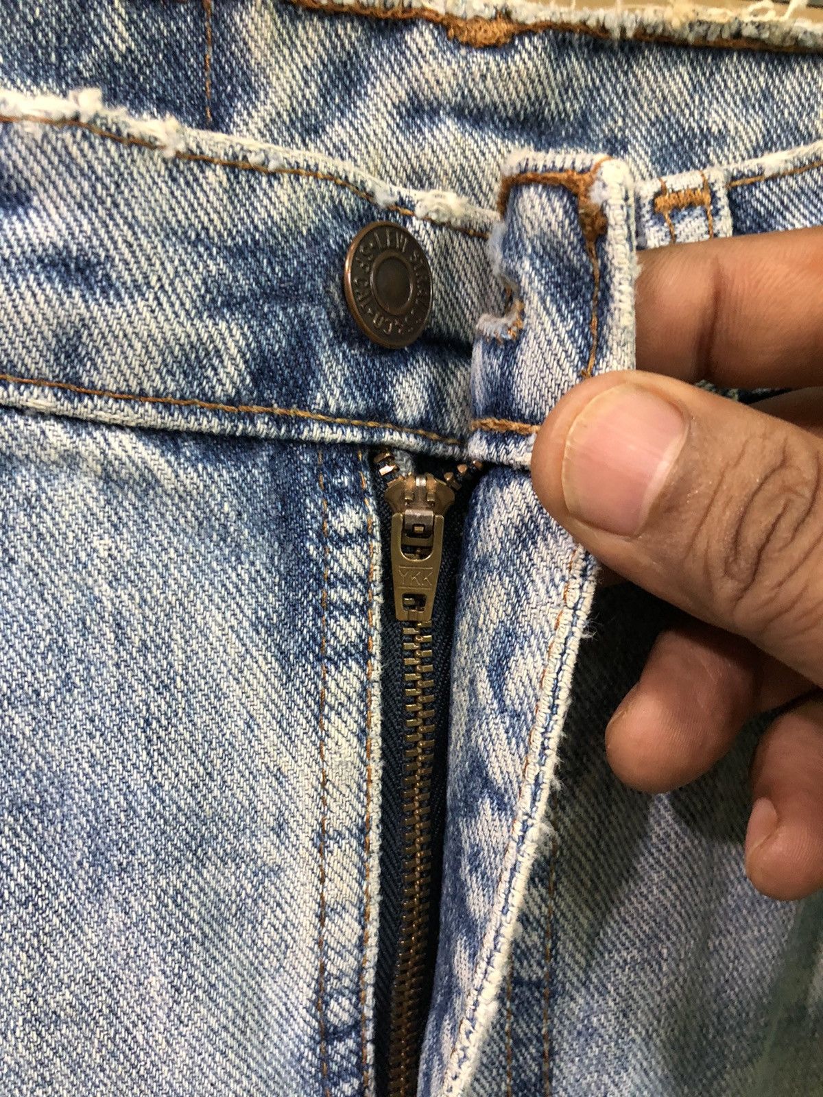Levi's Vintage Levis 505 Custom Patchwork Distressed Denim Jeans Size US 32 / EU 48 - 8 Thumbnail
