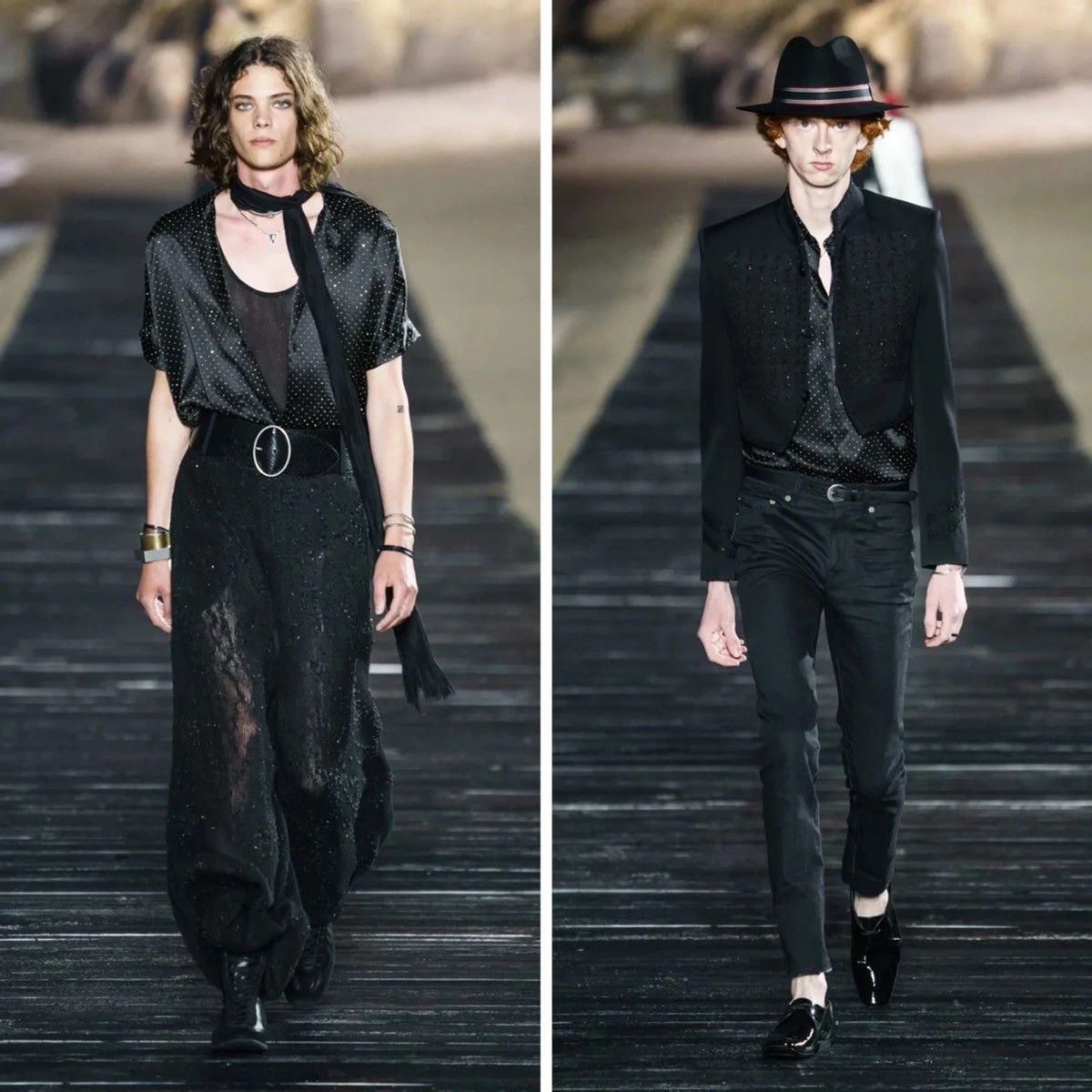 Saint Laurent Paris SS20 Tie-Up Micro Studs Embellished Satin Shirt Sz41 Size US M / EU 48-50 / 2 - 12 Thumbnail