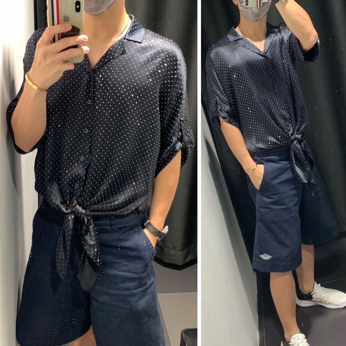 Saint Laurent Paris SS20 Tie-Up Micro Studs Embellished Satin Shirt Sz41 Size US M / EU 48-50 / 2 - 11 Thumbnail
