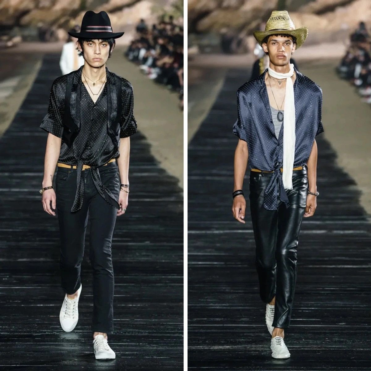 Saint Laurent Paris SS20 Tie-Up Micro Studs Embellished Satin Shirt Sz41 Size US M / EU 48-50 / 2 - 13 Thumbnail
