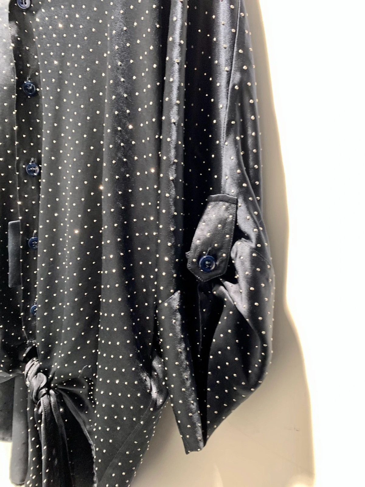 Saint Laurent Paris SS20 Tie-Up Micro Studs Embellished Satin Shirt Sz41 Size US M / EU 48-50 / 2 - 5 Thumbnail