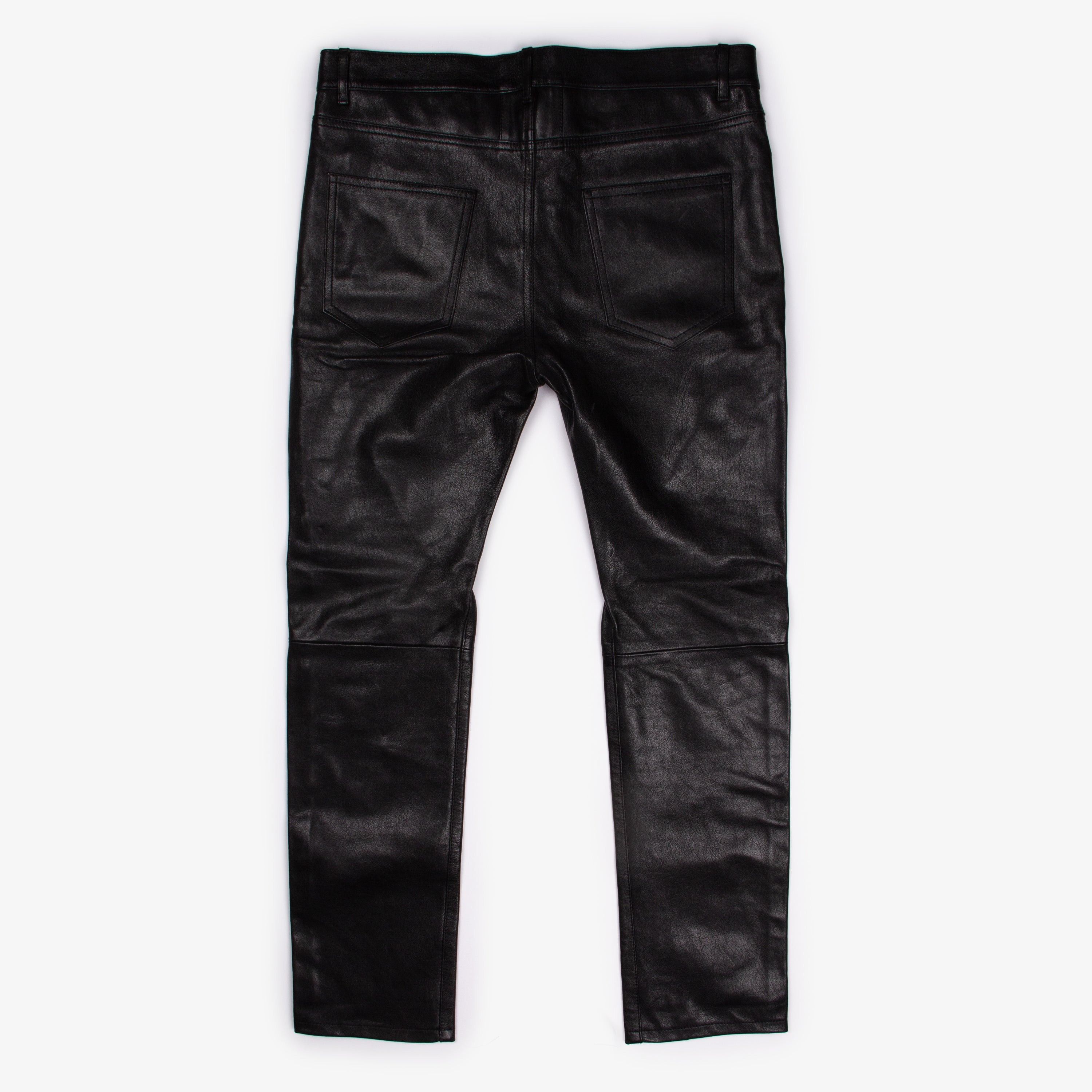 Hedi Slimane × Saint Laurent Paris SAINT LAURENT SAMPLE AW15 FULL LEATHER PANT Size US 32 / EU 48 - 4 Thumbnail