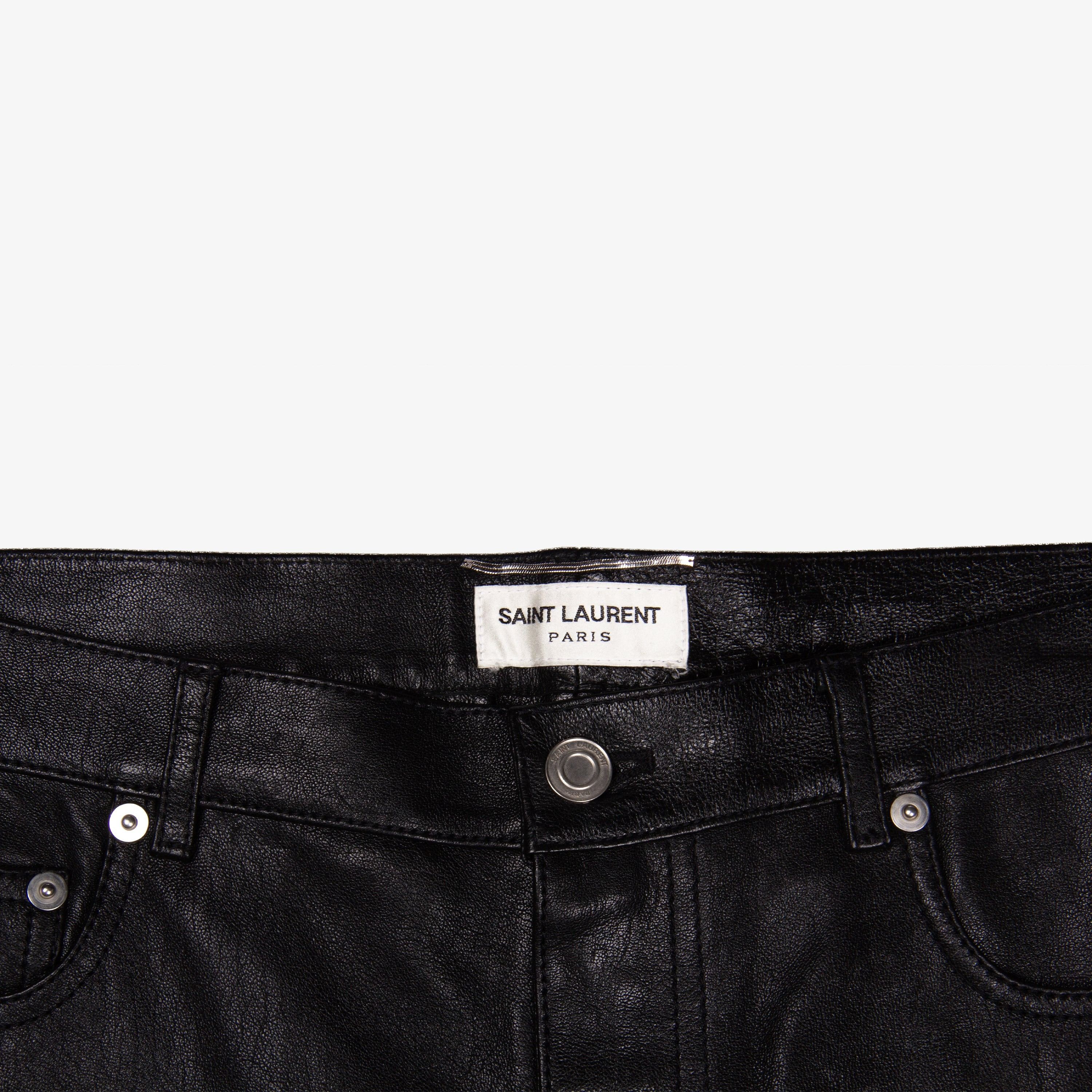 Hedi Slimane × Saint Laurent Paris SAINT LAURENT SAMPLE AW15 FULL LEATHER PANT Size US 32 / EU 48 - 3 Thumbnail