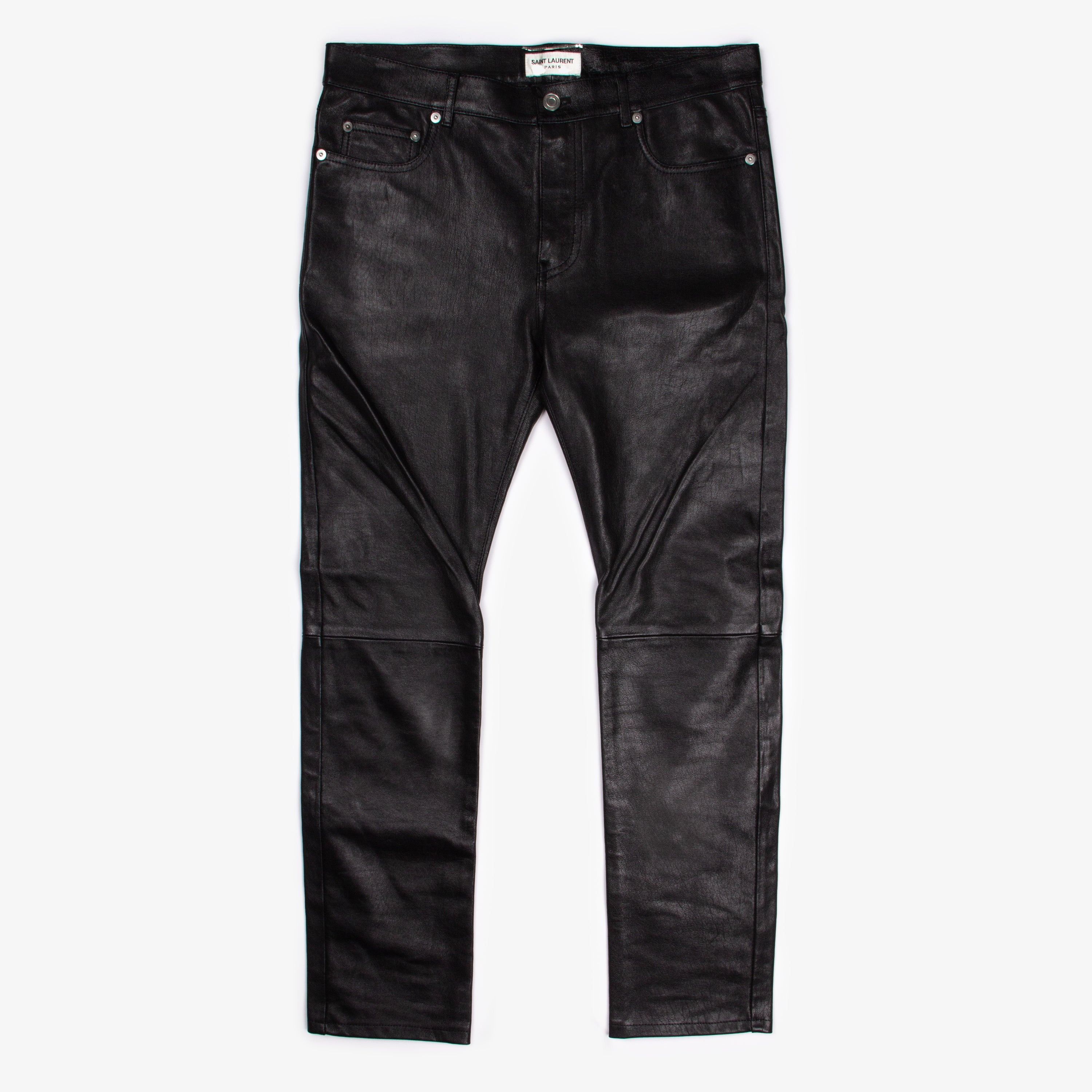 Hedi Slimane × Saint Laurent Paris SAINT LAURENT SAMPLE AW15 FULL LEATHER PANT Size US 32 / EU 48 - 2 Thumbnail